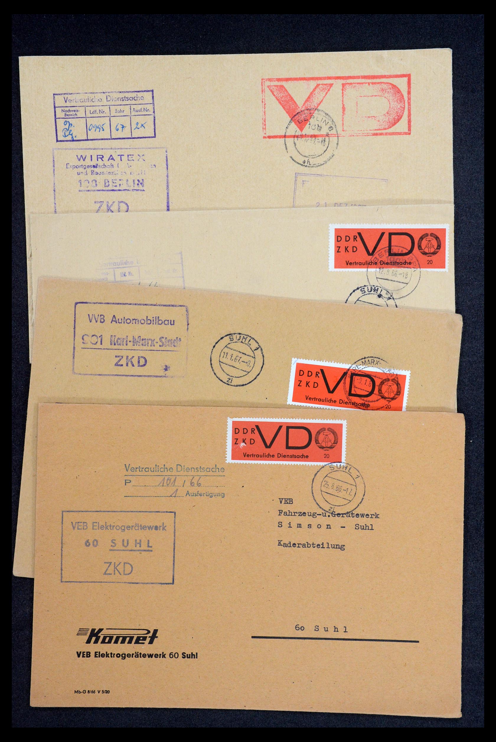 35652 005 - Postzegelverzameling 35652 DDR dienstbrieven 1954-1968.