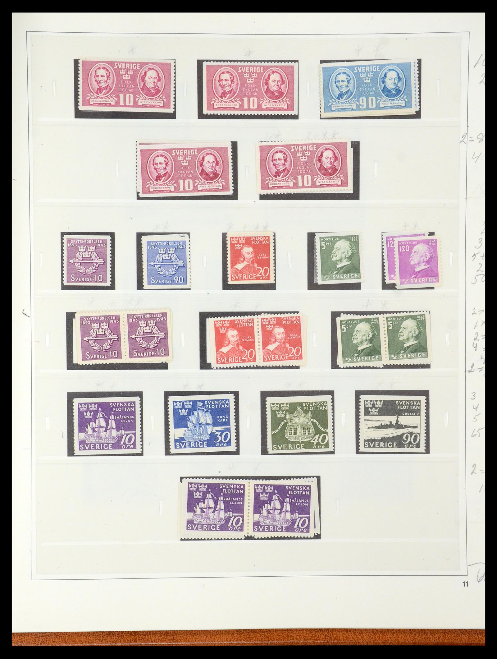 35663 033 - Postzegelverzameling 35663 Zweden 1872-2001.