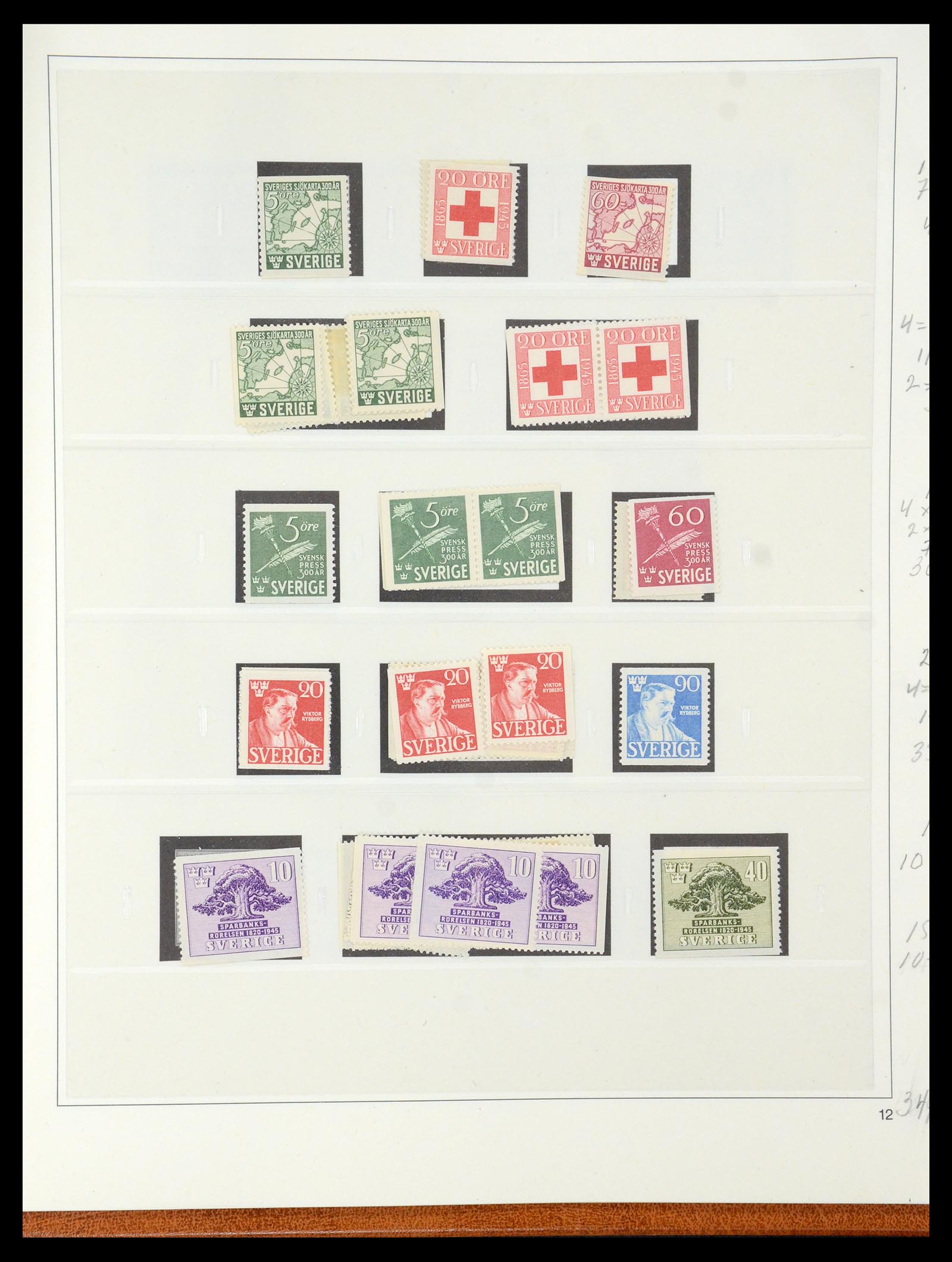 35663 034 - Postzegelverzameling 35663 Zweden 1872-2001.