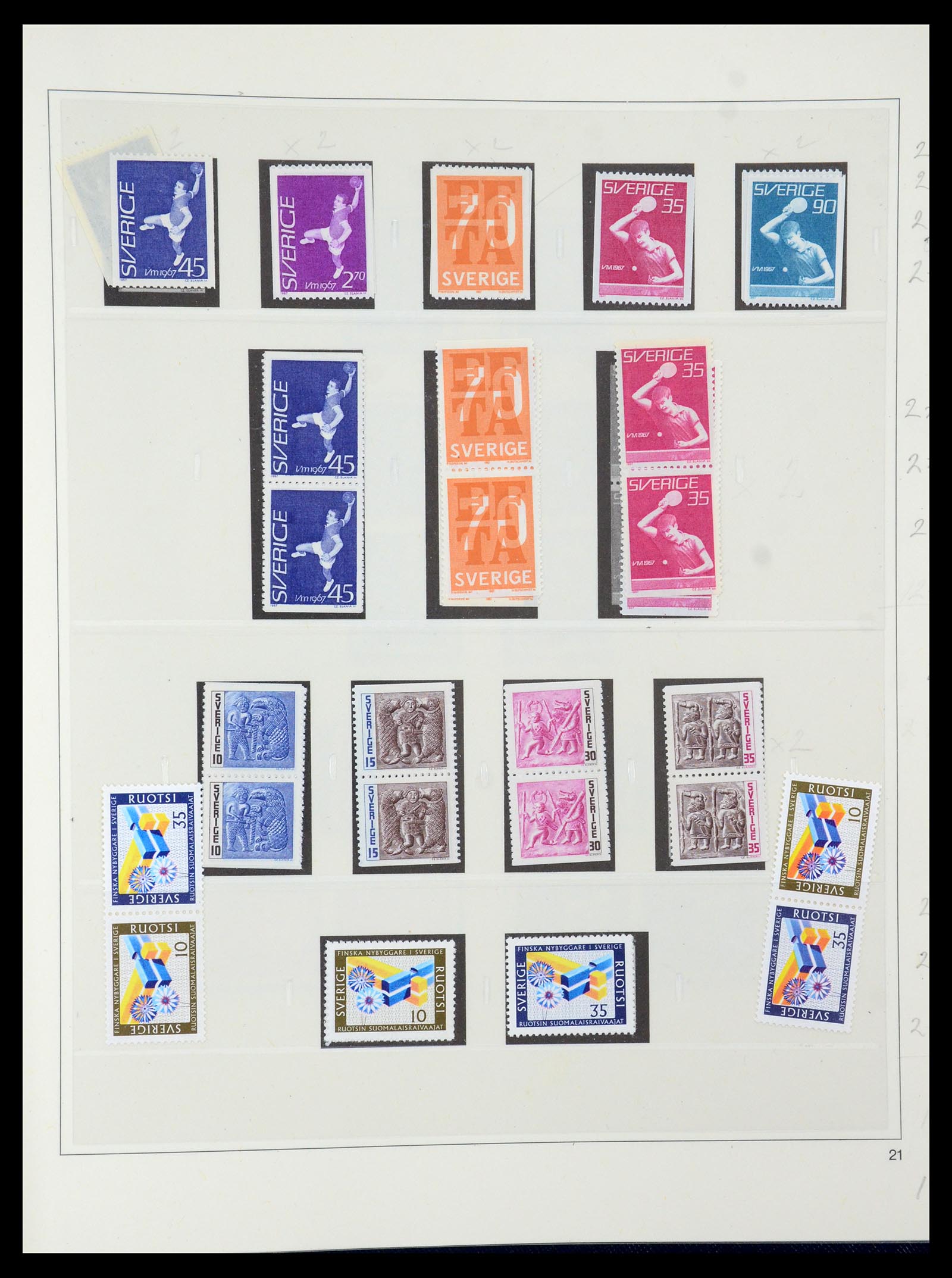 35663 072 - Postzegelverzameling 35663 Zweden 1872-2001.