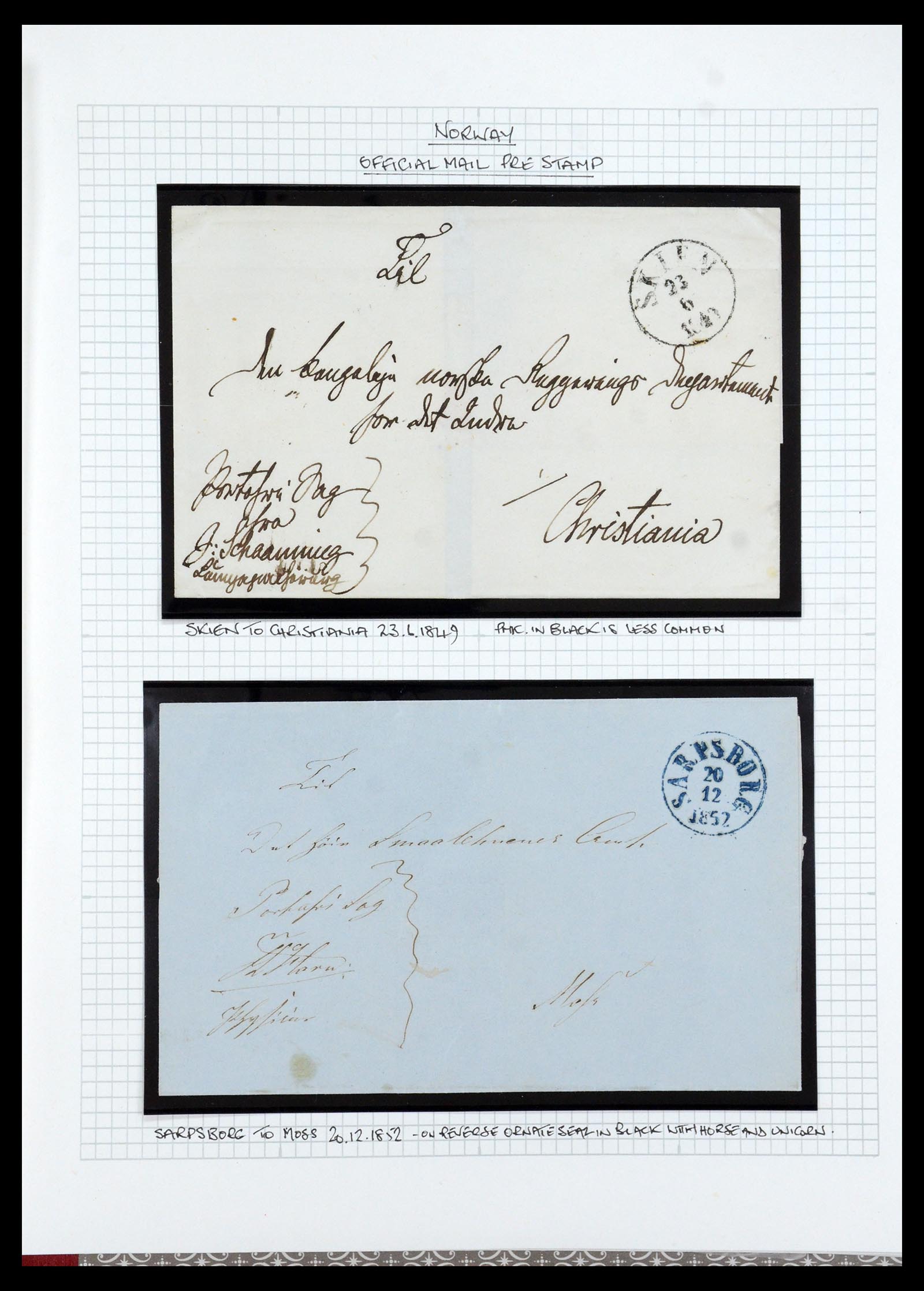 35667 008 - Postzegelverzameling 35667 Noorwegen dienst 1849-1982.