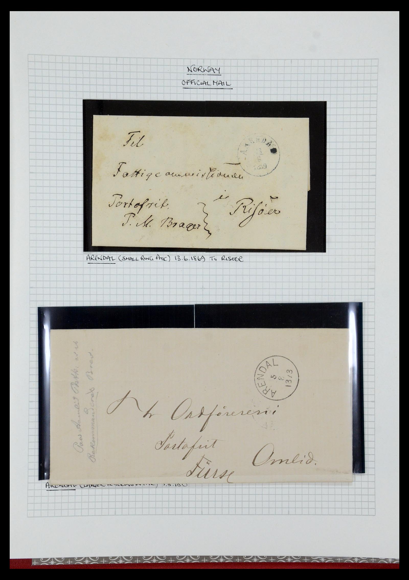 35667 019 - Postzegelverzameling 35667 Noorwegen dienst 1849-1982.