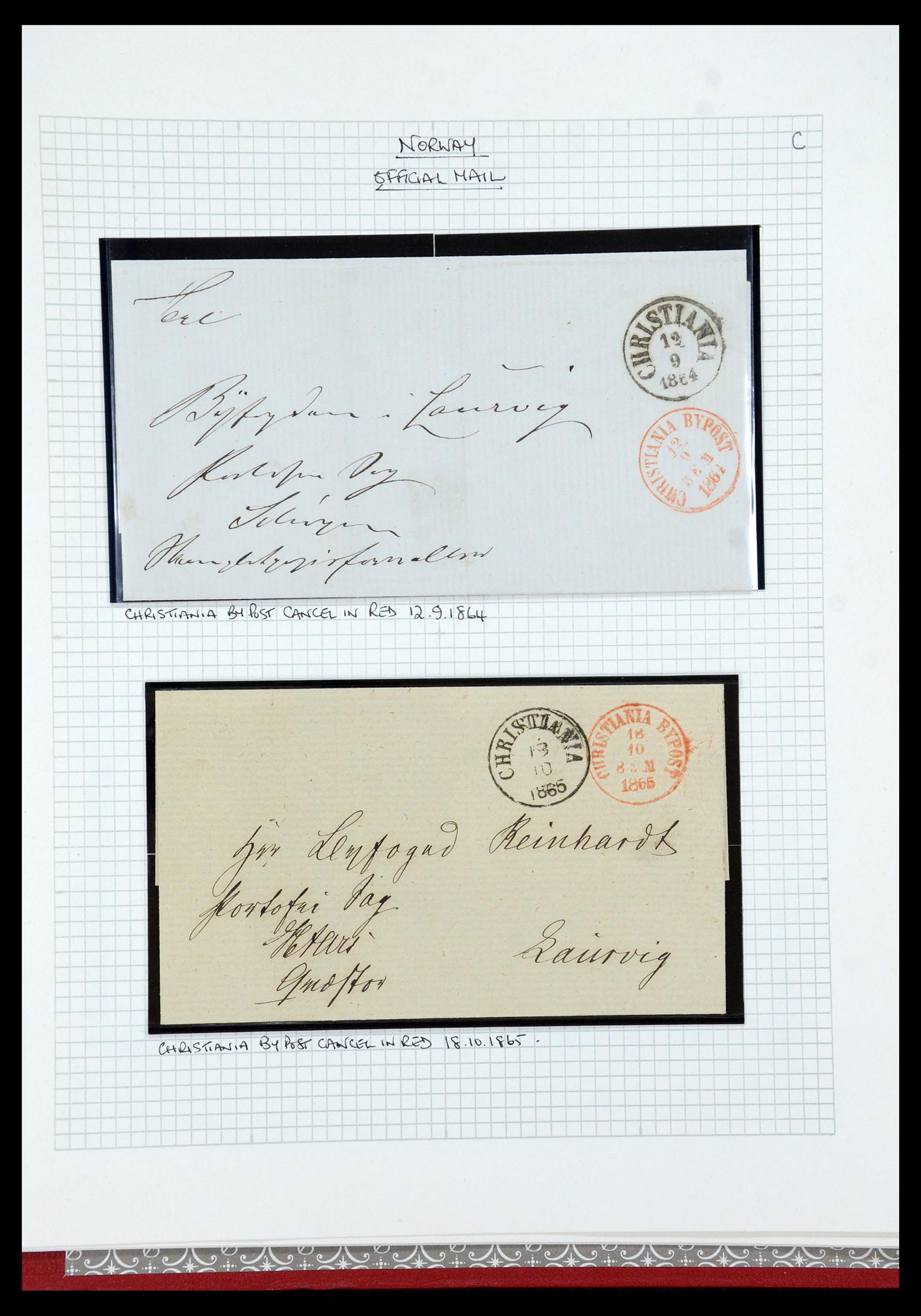 35667 024 - Postzegelverzameling 35667 Noorwegen dienst 1849-1982.