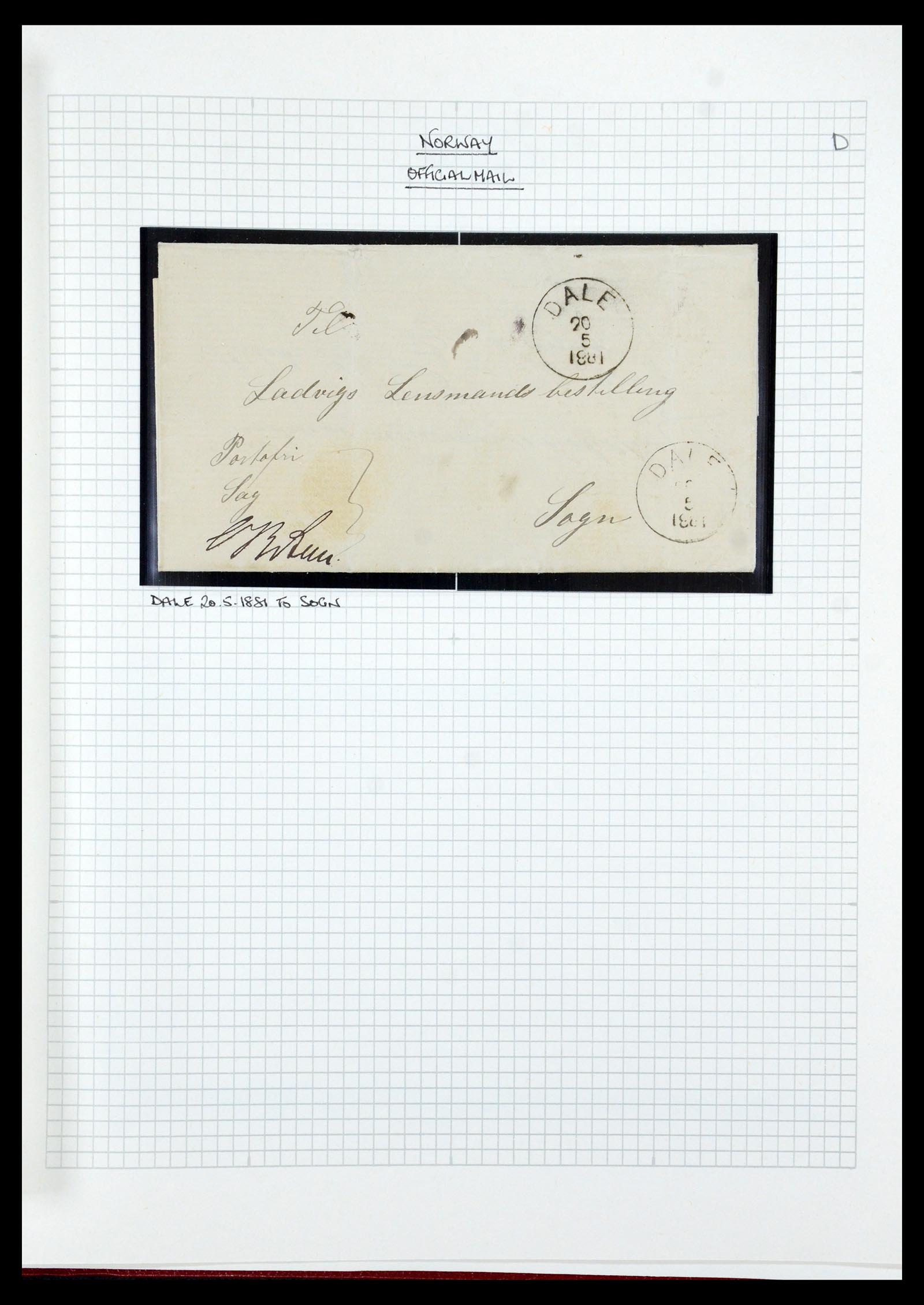 35667 028 - Postzegelverzameling 35667 Noorwegen dienst 1849-1982.