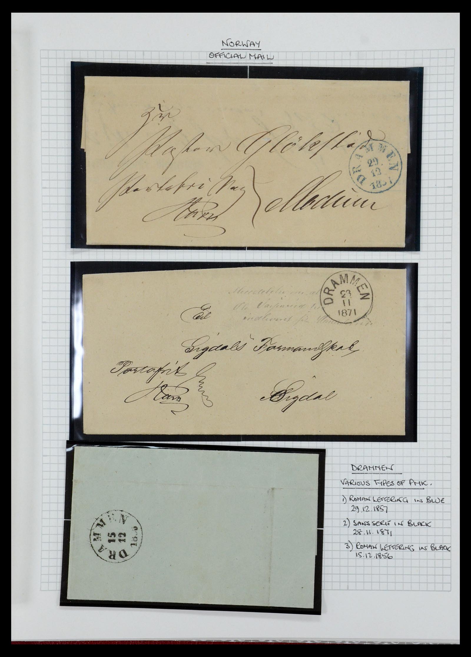 35667 030 - Postzegelverzameling 35667 Noorwegen dienst 1849-1982.