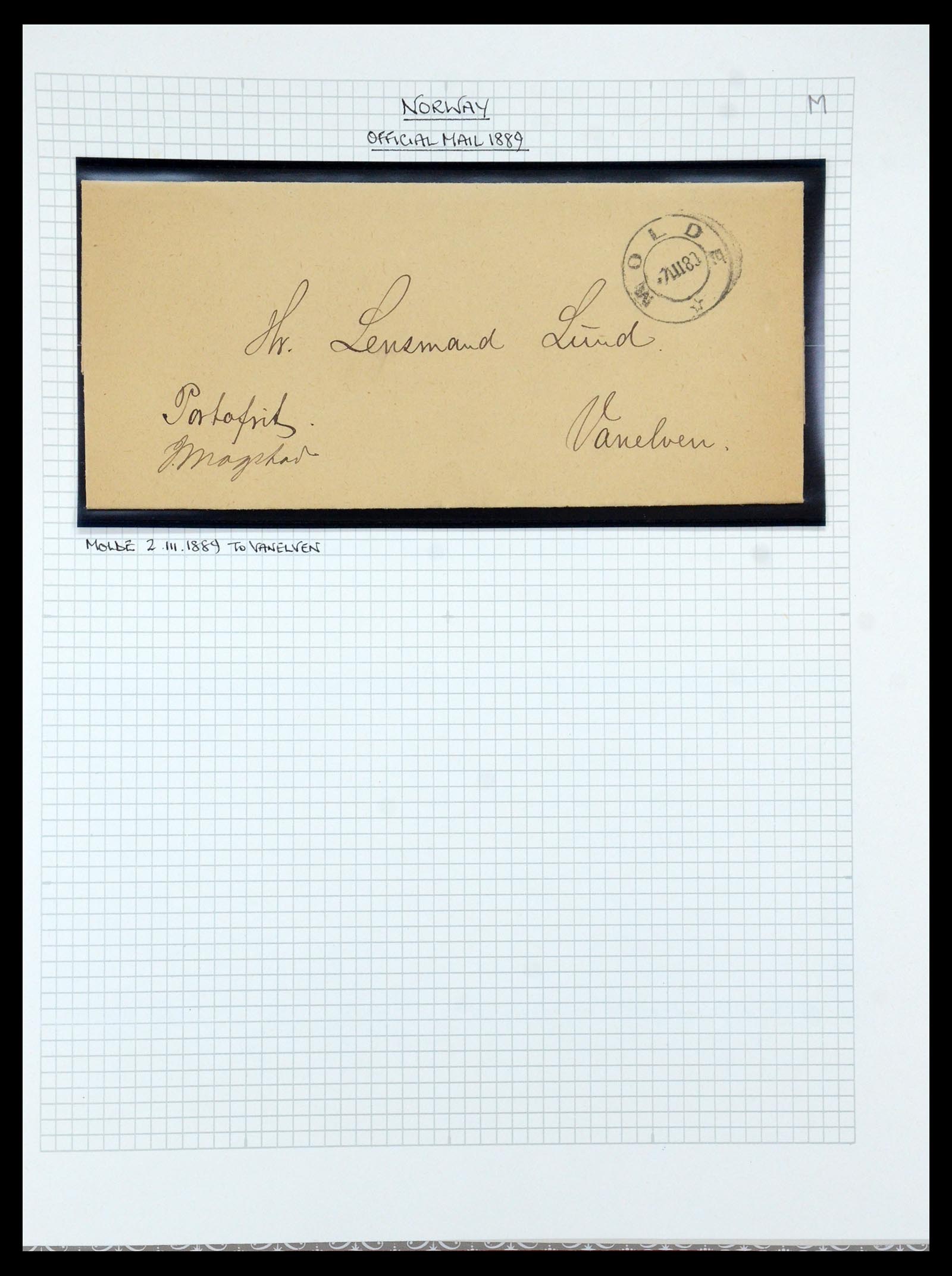 35667 043 - Postzegelverzameling 35667 Noorwegen dienst 1849-1982.