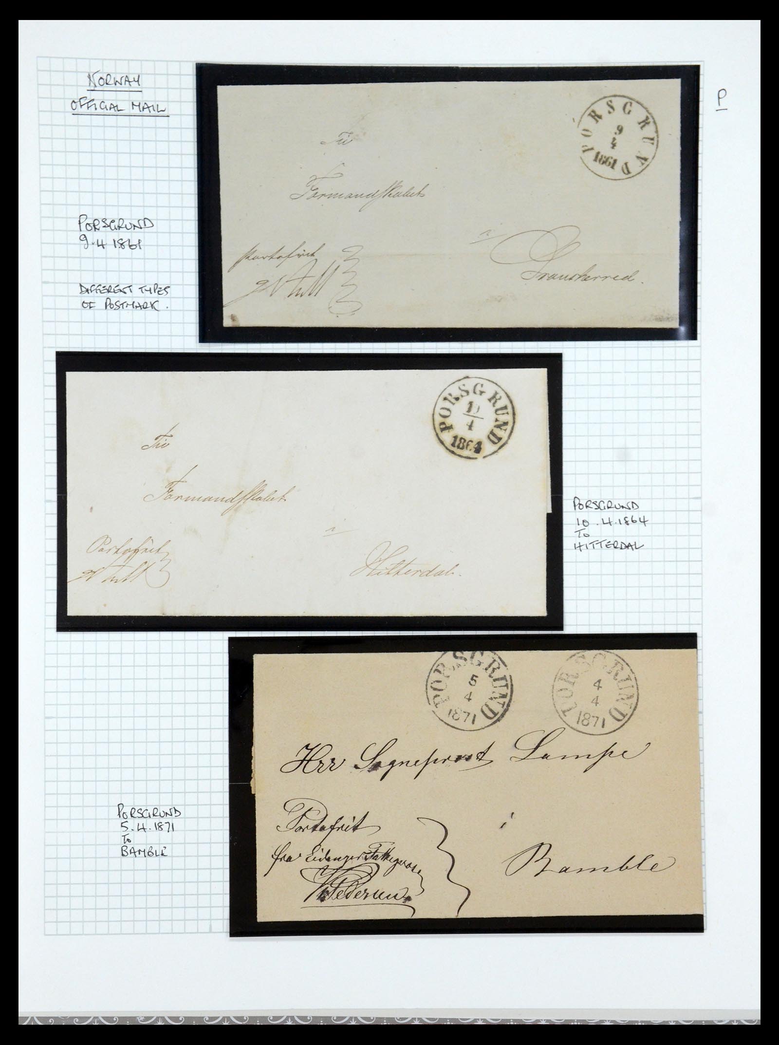 35667 045 - Postzegelverzameling 35667 Noorwegen dienst 1849-1982.