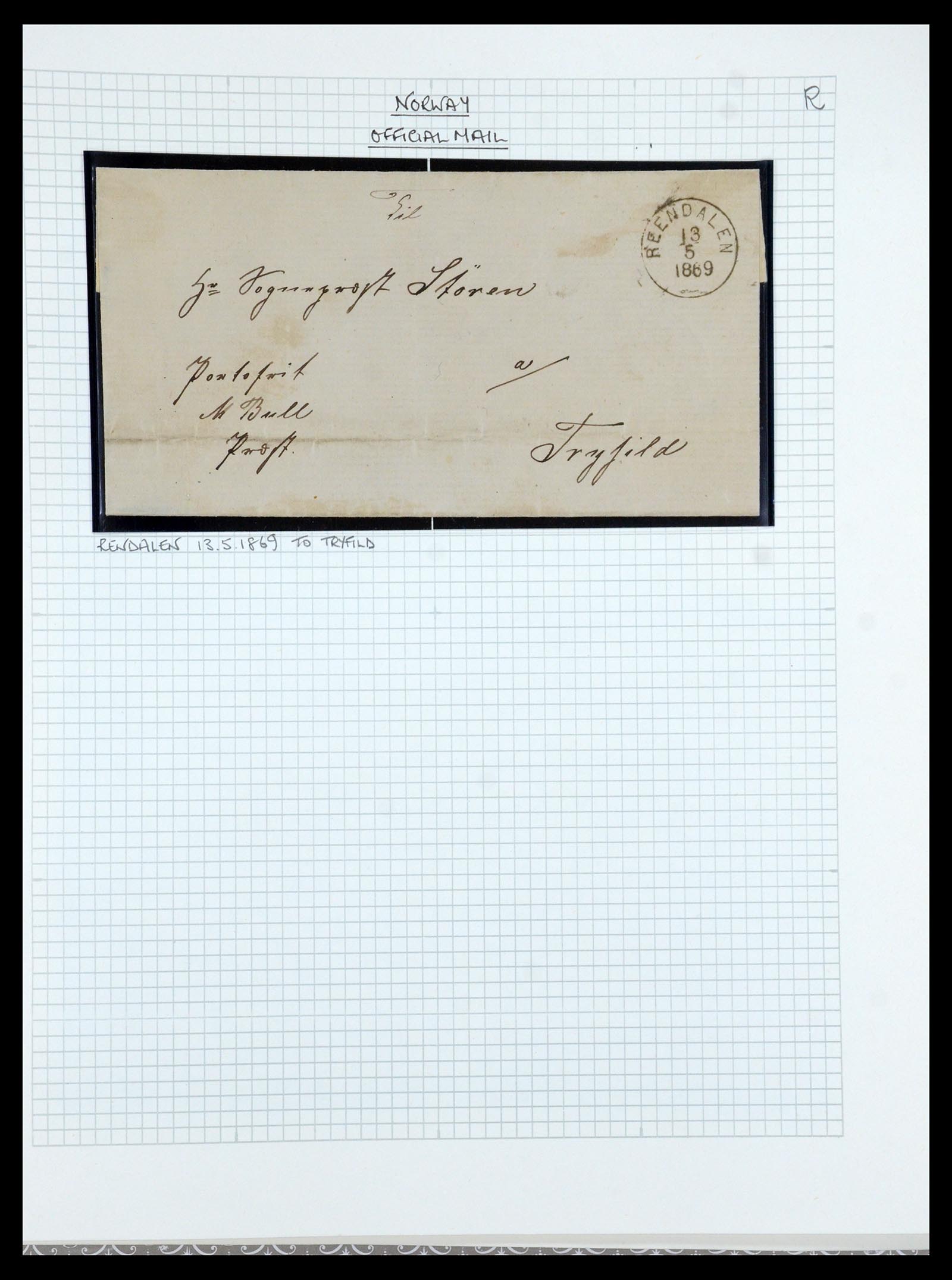 35667 046 - Postzegelverzameling 35667 Noorwegen dienst 1849-1982.
