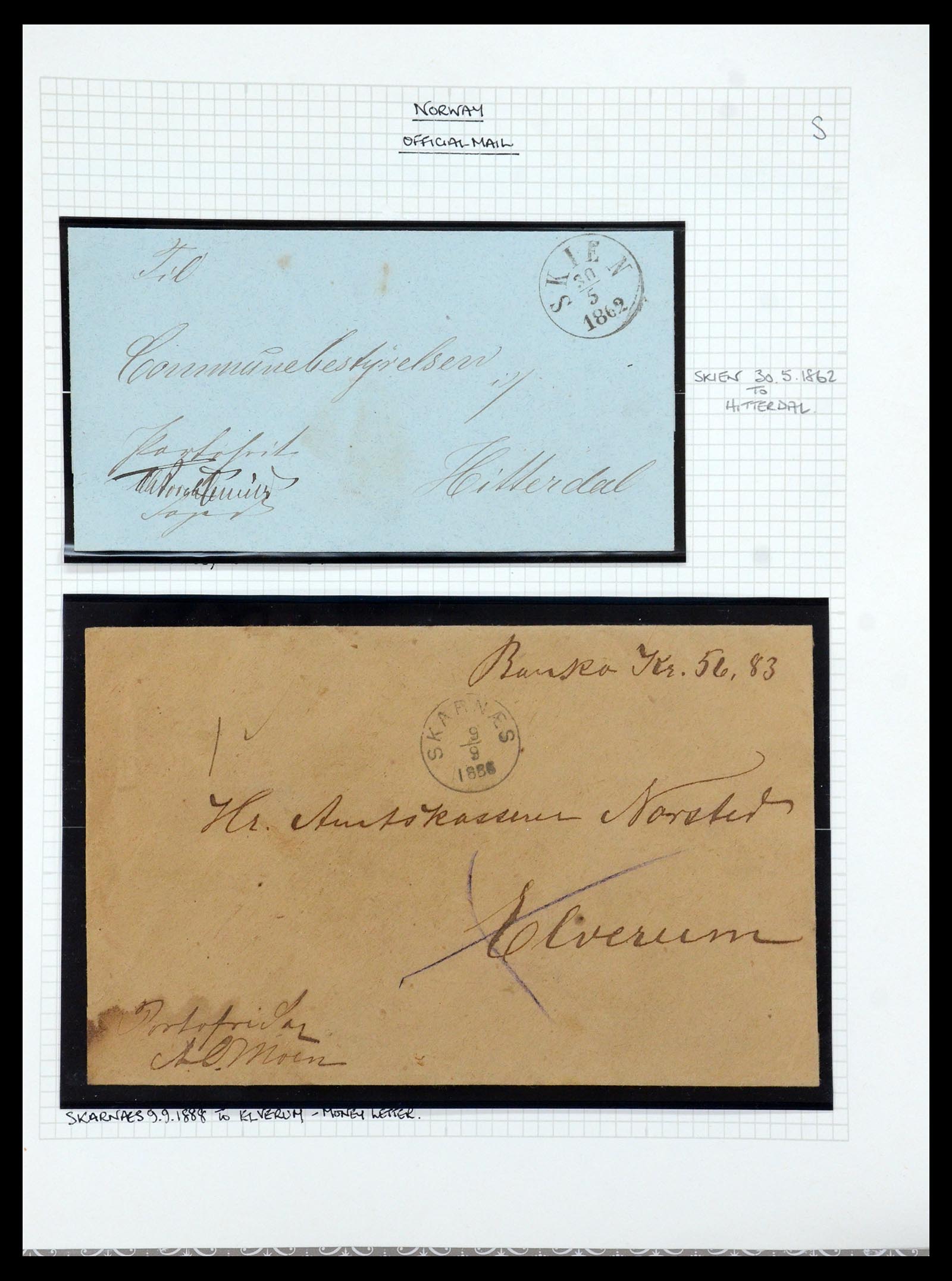 35667 047 - Postzegelverzameling 35667 Noorwegen dienst 1849-1982.