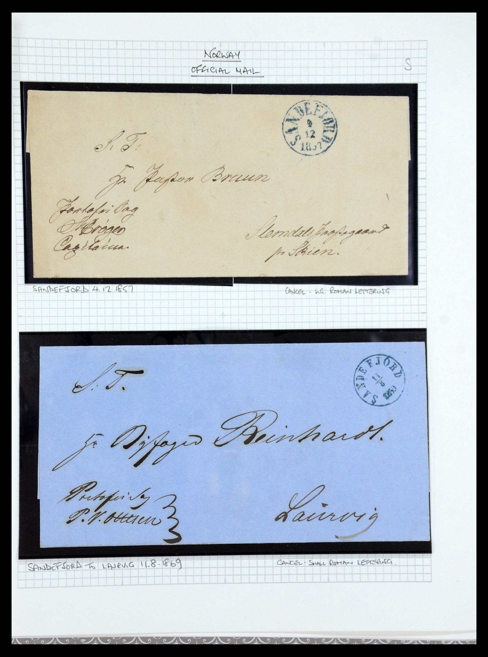 35667 048 - Postzegelverzameling 35667 Noorwegen dienst 1849-1982.