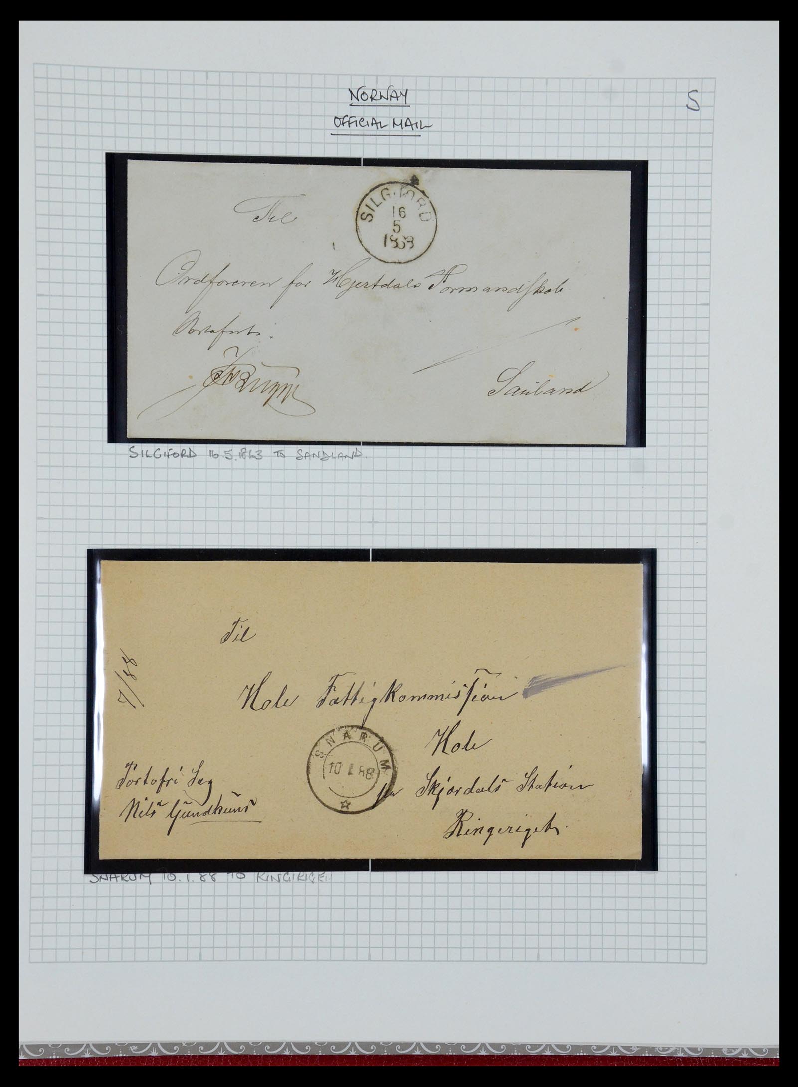 35667 049 - Postzegelverzameling 35667 Noorwegen dienst 1849-1982.