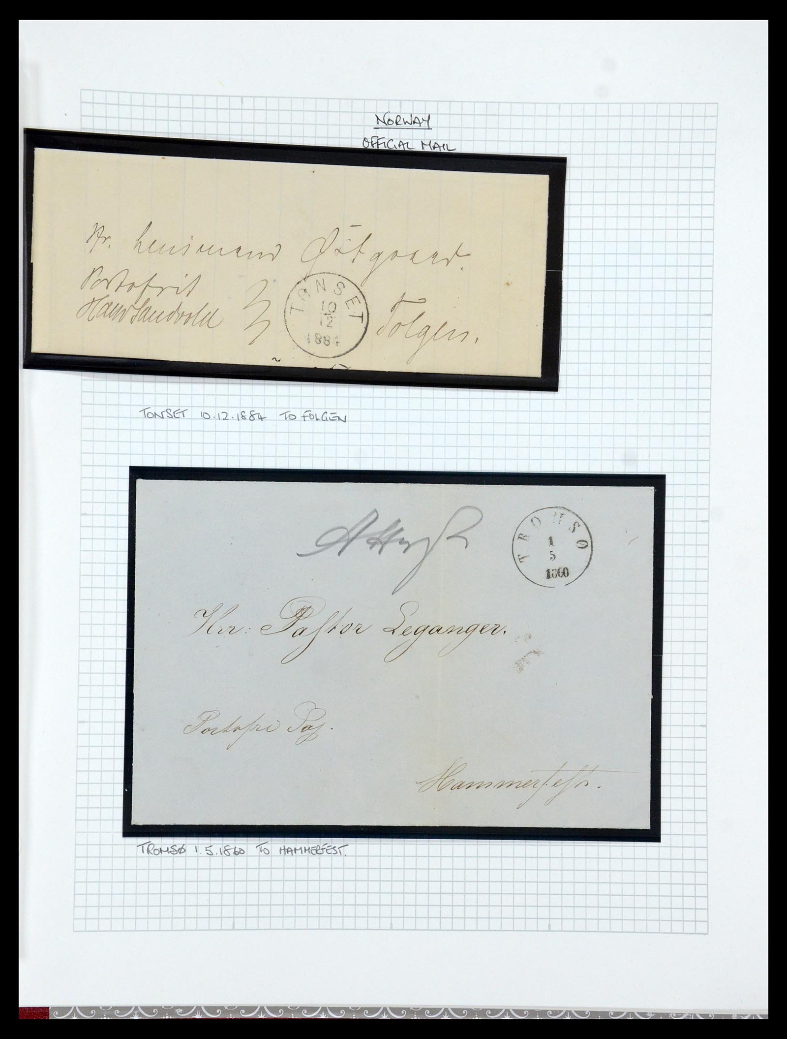 35667 051 - Postzegelverzameling 35667 Noorwegen dienst 1849-1982.