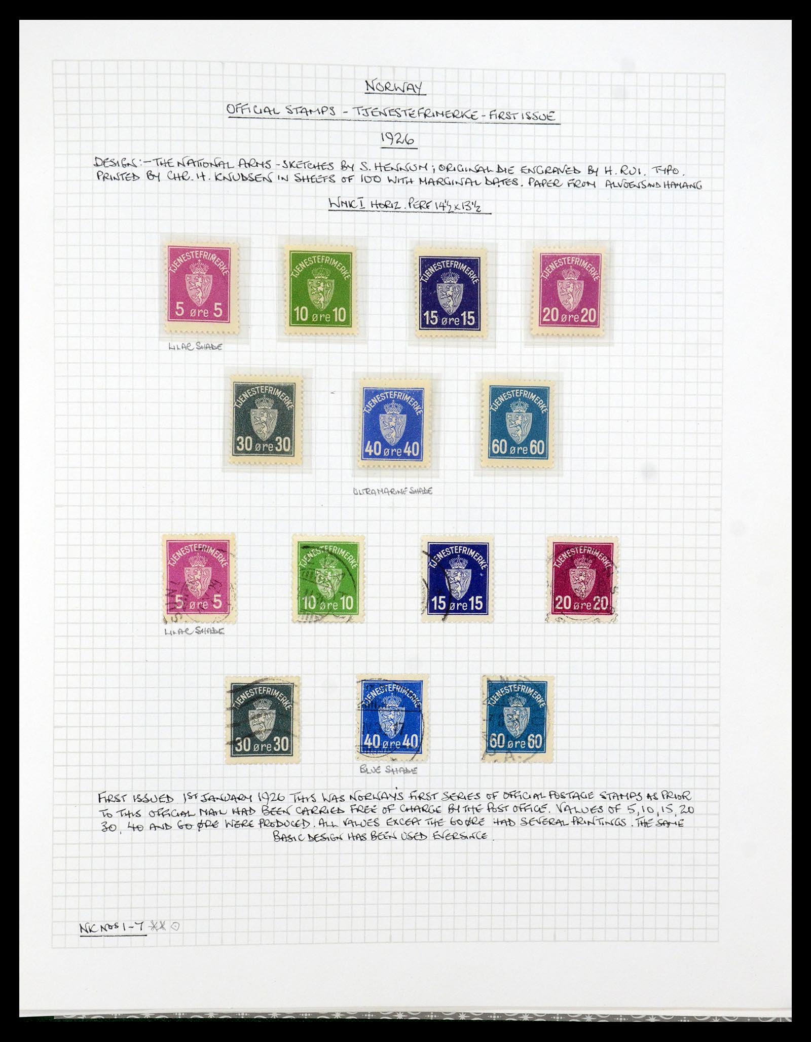 35667 057 - Postzegelverzameling 35667 Noorwegen dienst 1849-1982.