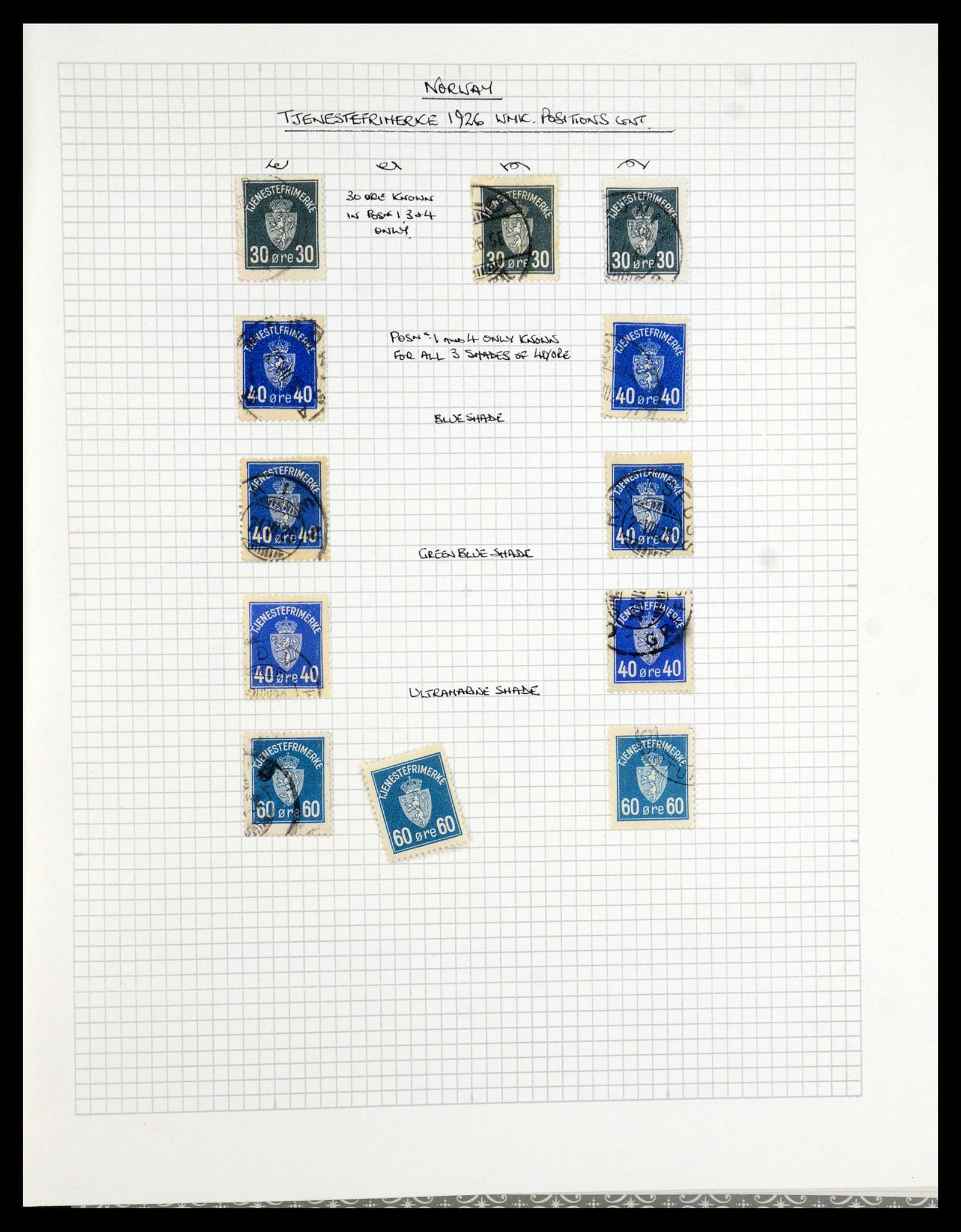 35667 060 - Postzegelverzameling 35667 Noorwegen dienst 1849-1982.