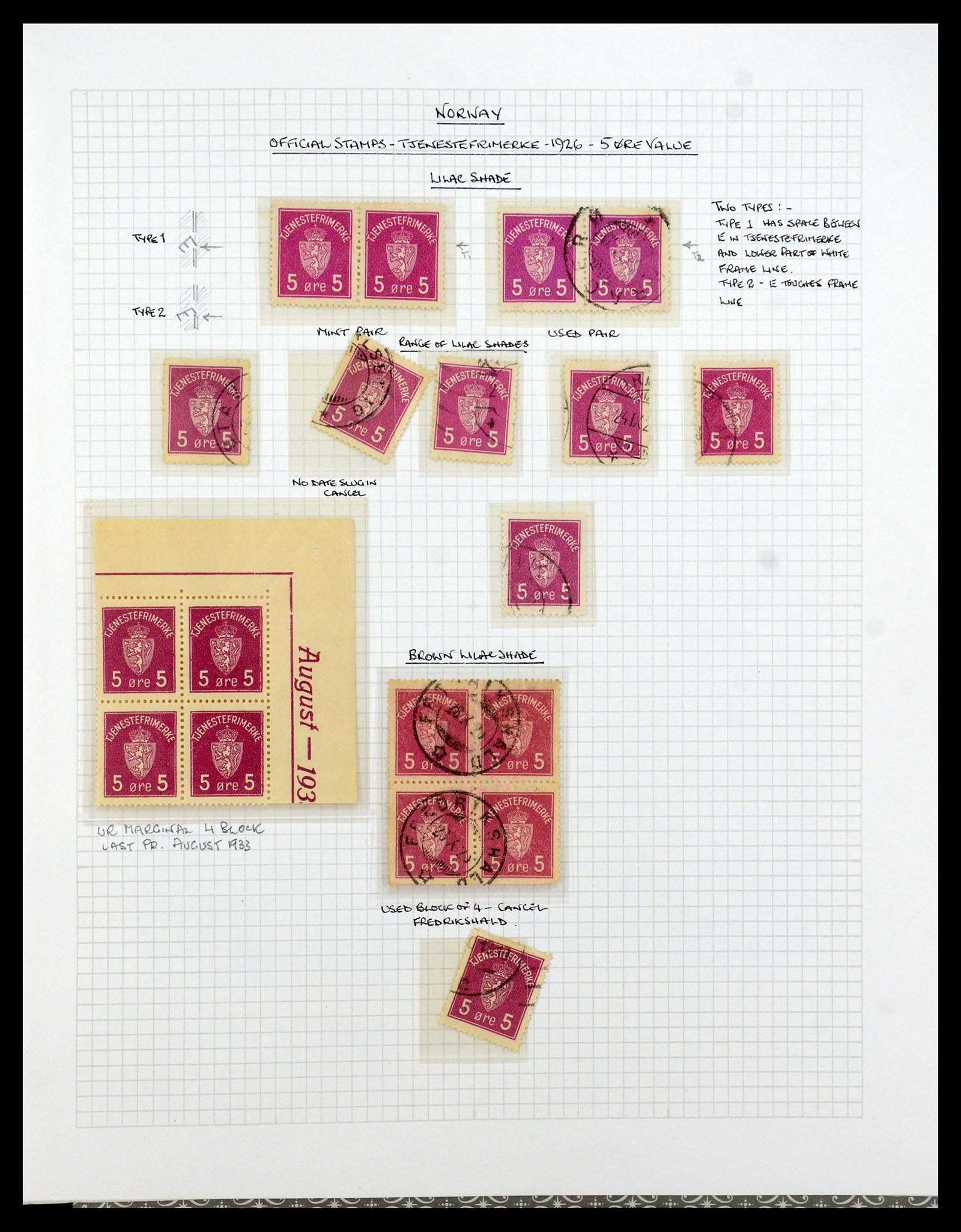 35667 062 - Postzegelverzameling 35667 Noorwegen dienst 1849-1982.