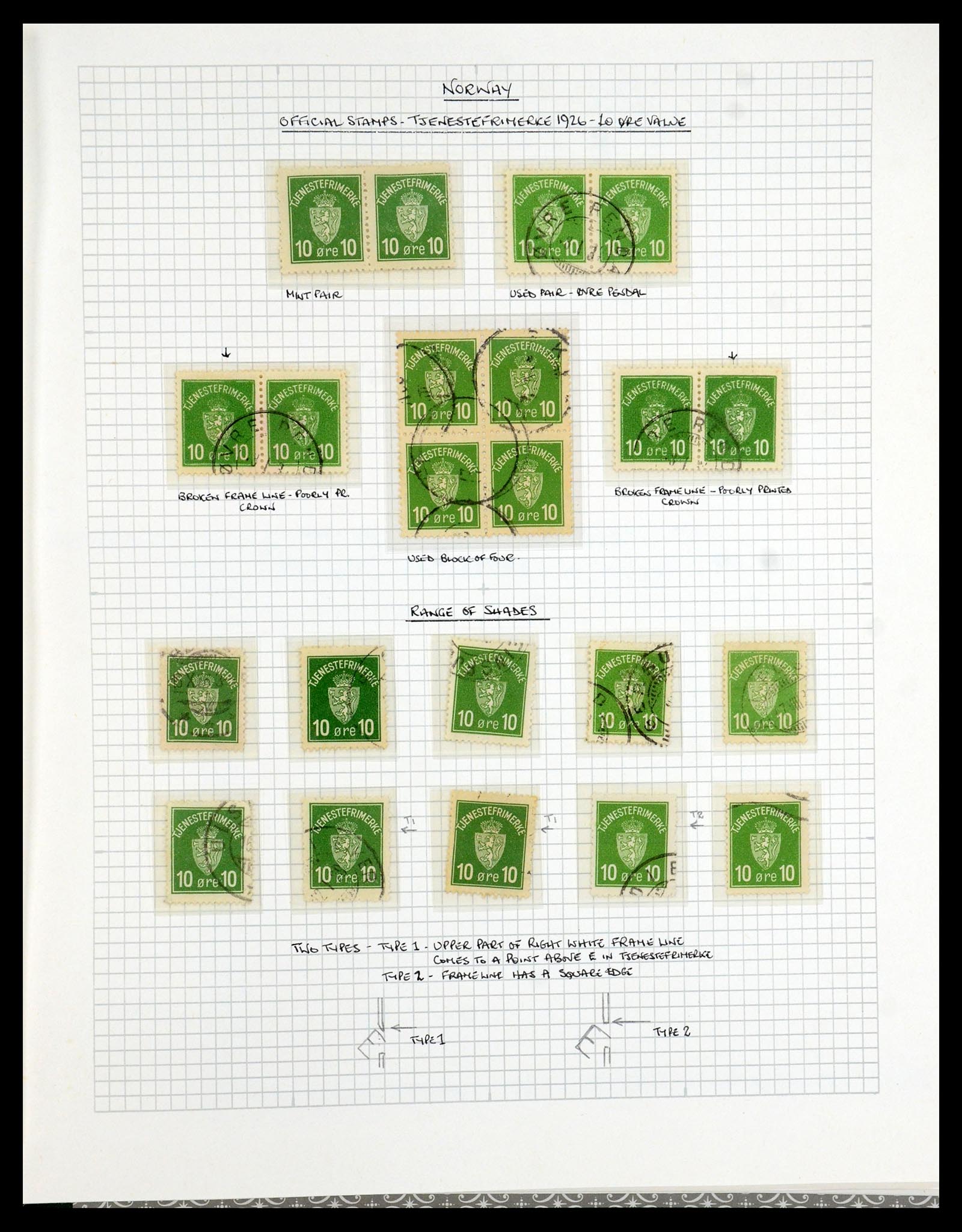 35667 064 - Postzegelverzameling 35667 Noorwegen dienst 1849-1982.