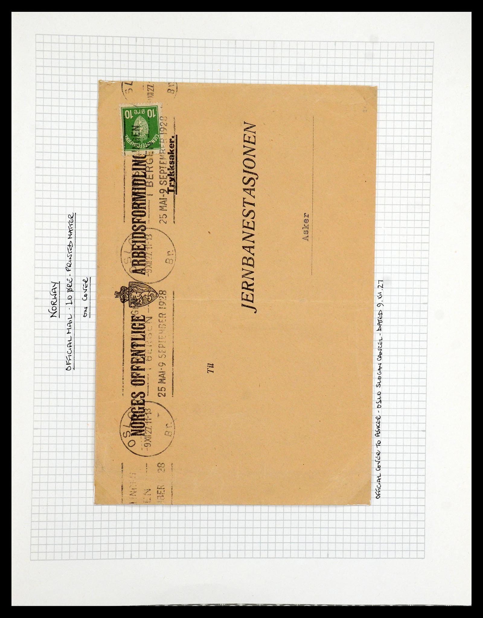 35667 066 - Postzegelverzameling 35667 Noorwegen dienst 1849-1982.