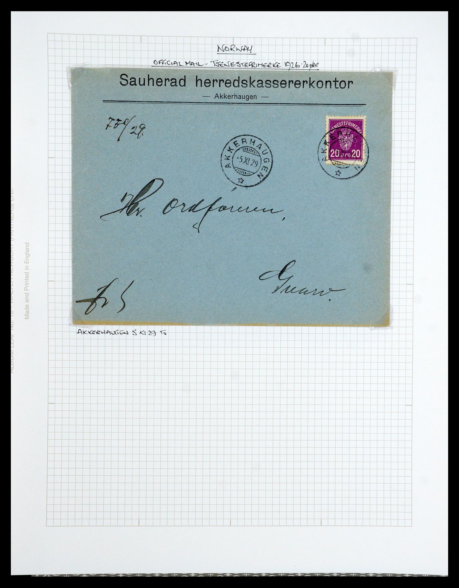 35667 073 - Postzegelverzameling 35667 Noorwegen dienst 1849-1982.