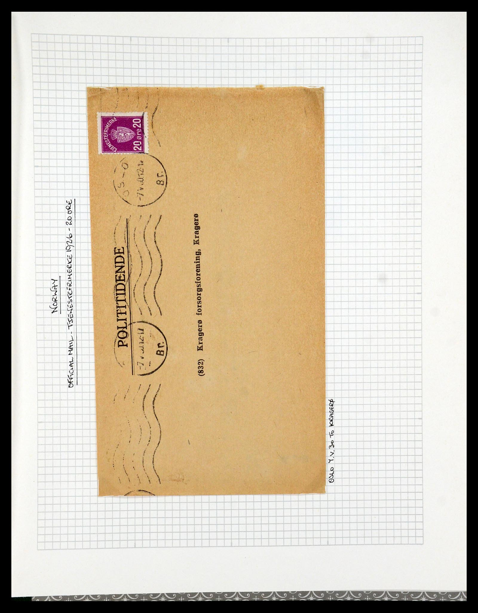 35667 075 - Postzegelverzameling 35667 Noorwegen dienst 1849-1982.
