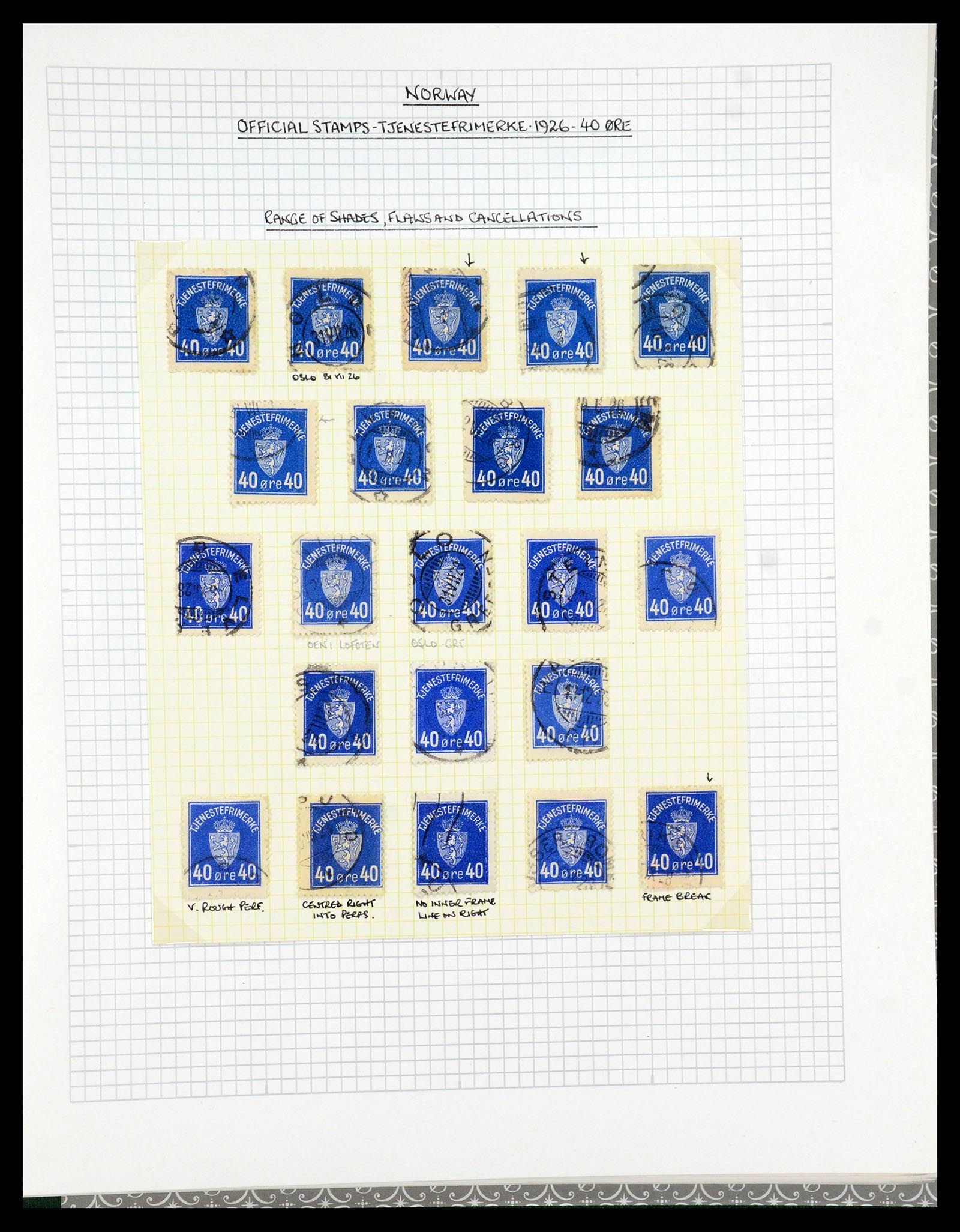 35667 078 - Postzegelverzameling 35667 Noorwegen dienst 1849-1982.
