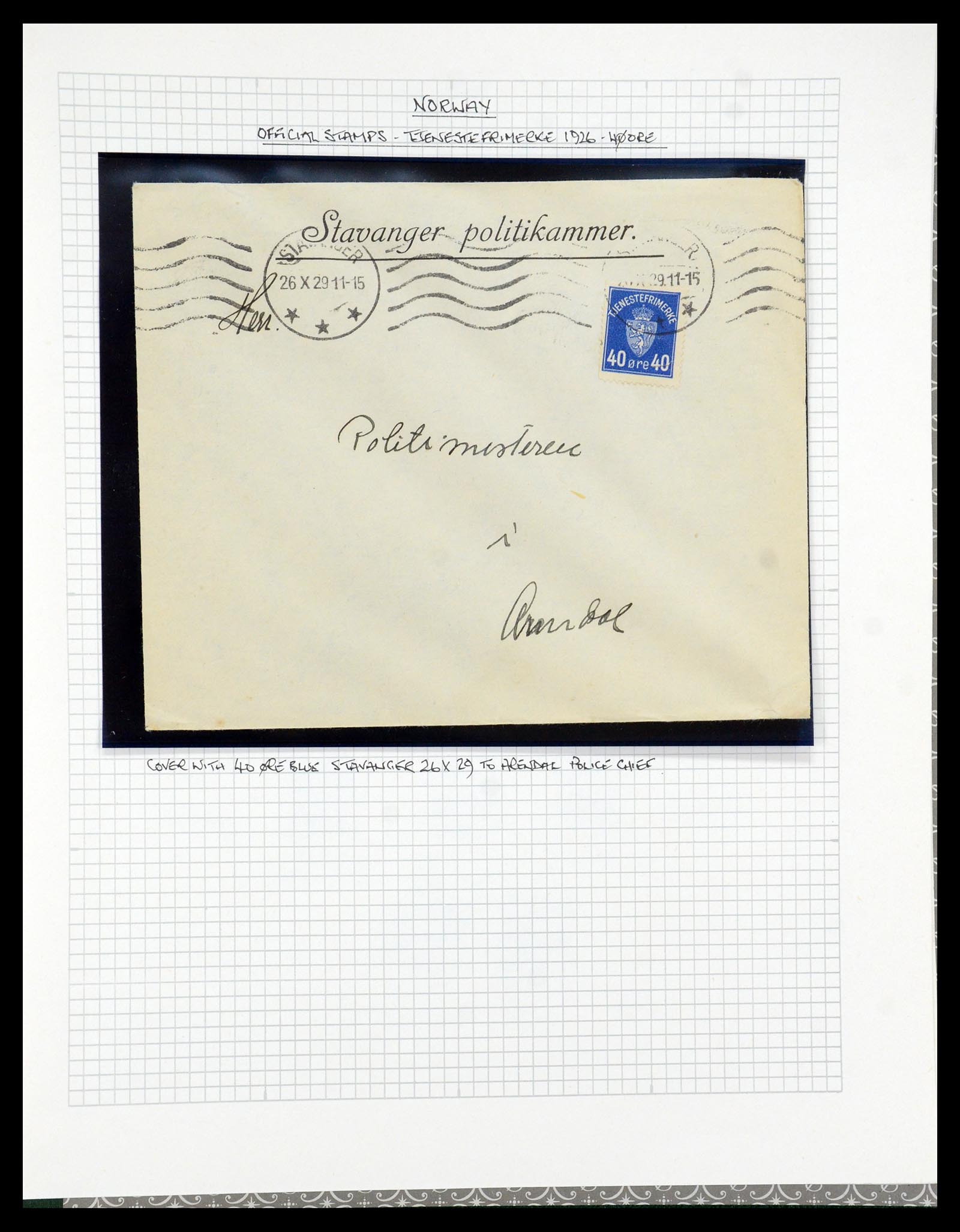 35667 079 - Postzegelverzameling 35667 Noorwegen dienst 1849-1982.