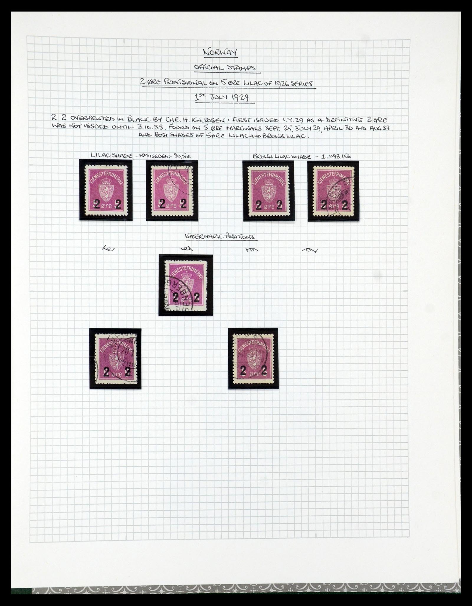 35667 082 - Postzegelverzameling 35667 Noorwegen dienst 1849-1982.