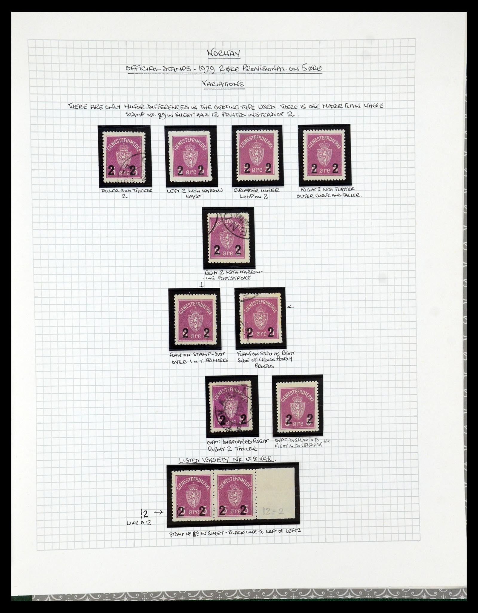 35667 083 - Postzegelverzameling 35667 Noorwegen dienst 1849-1982.