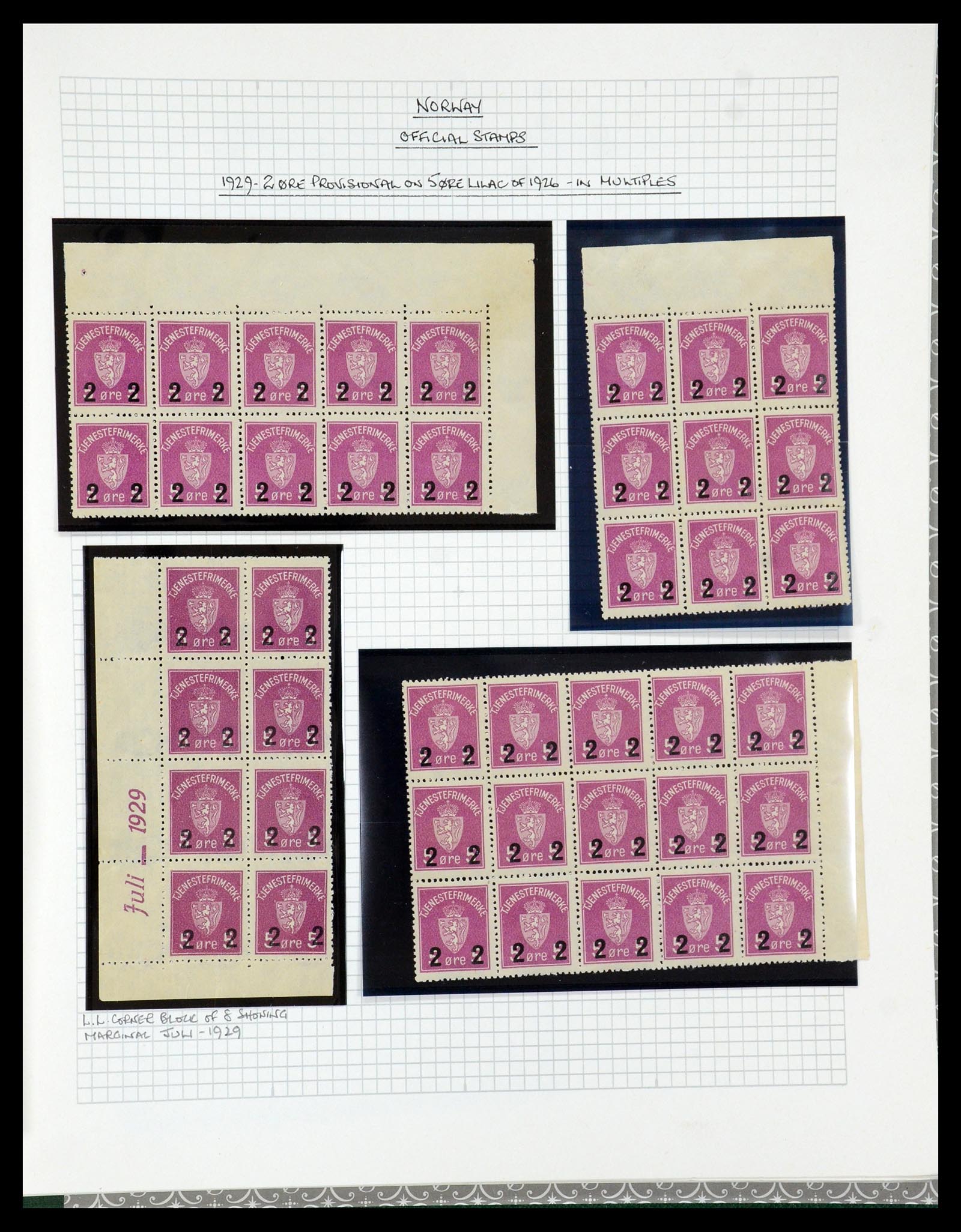 35667 084 - Postzegelverzameling 35667 Noorwegen dienst 1849-1982.