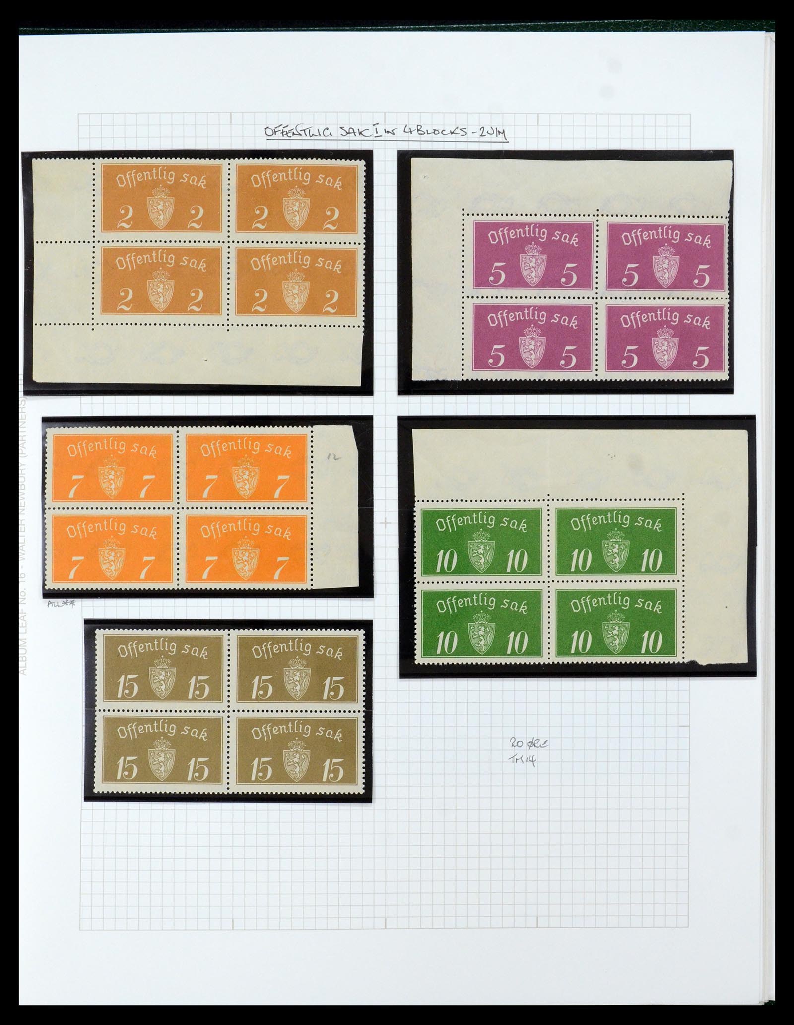 35667 090 - Postzegelverzameling 35667 Noorwegen dienst 1849-1982.