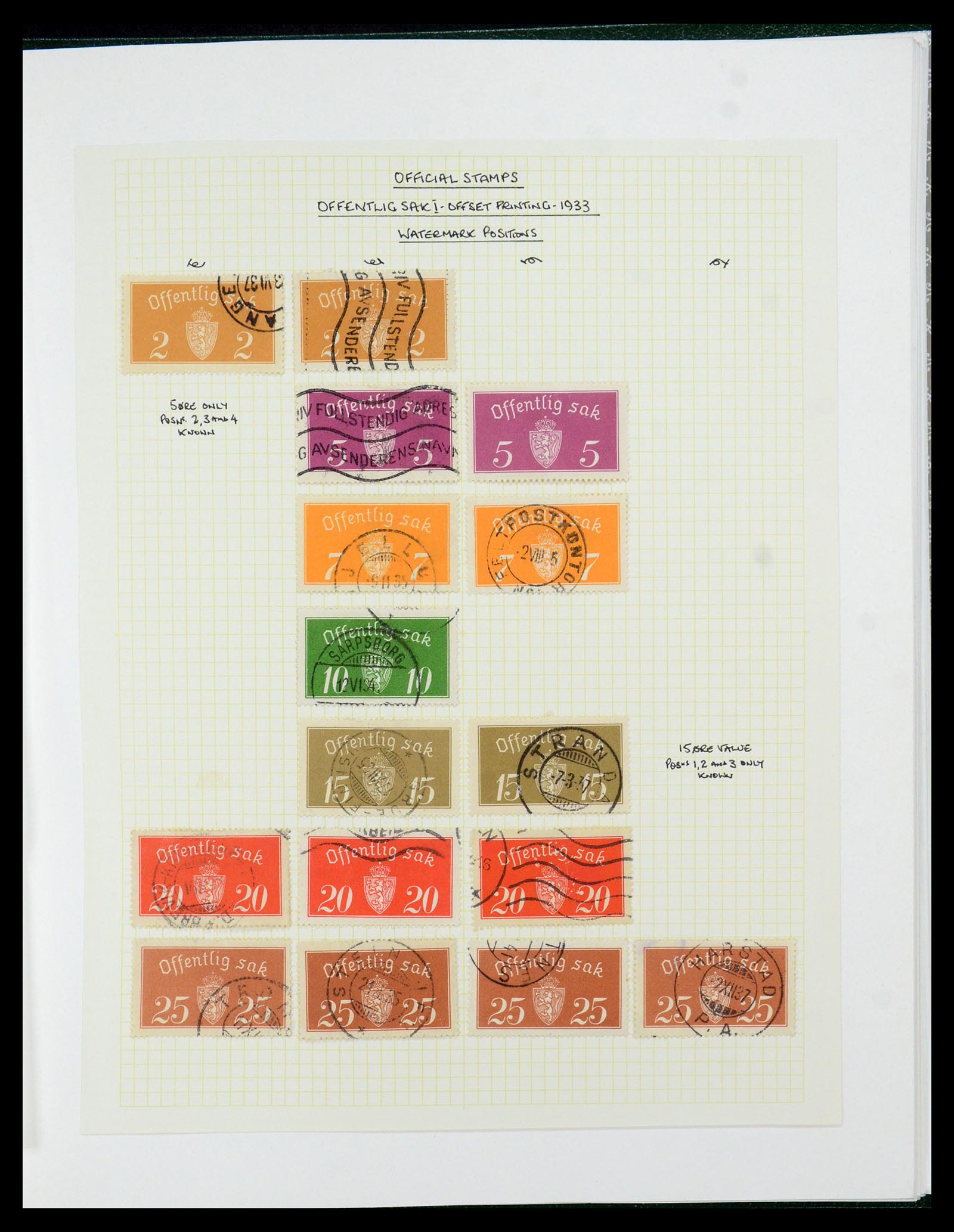 35667 092 - Postzegelverzameling 35667 Noorwegen dienst 1849-1982.