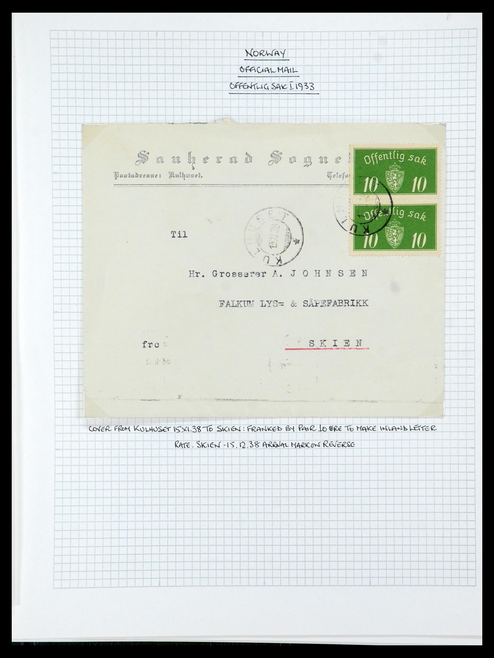 35667 100 - Postzegelverzameling 35667 Noorwegen dienst 1849-1982.