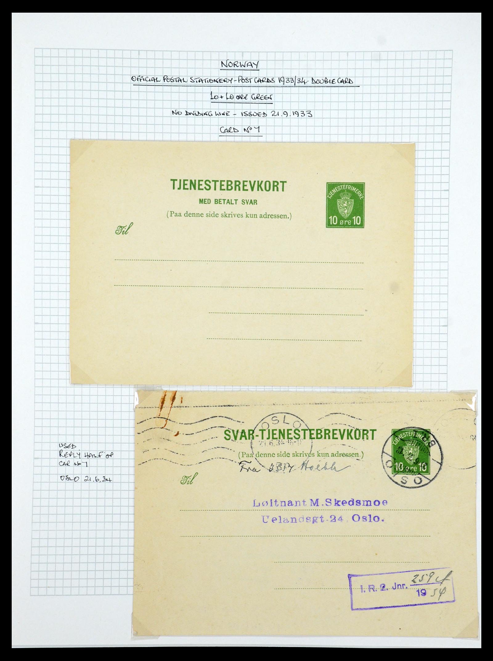 35667 242 - Postzegelverzameling 35667 Noorwegen dienst 1849-1982.