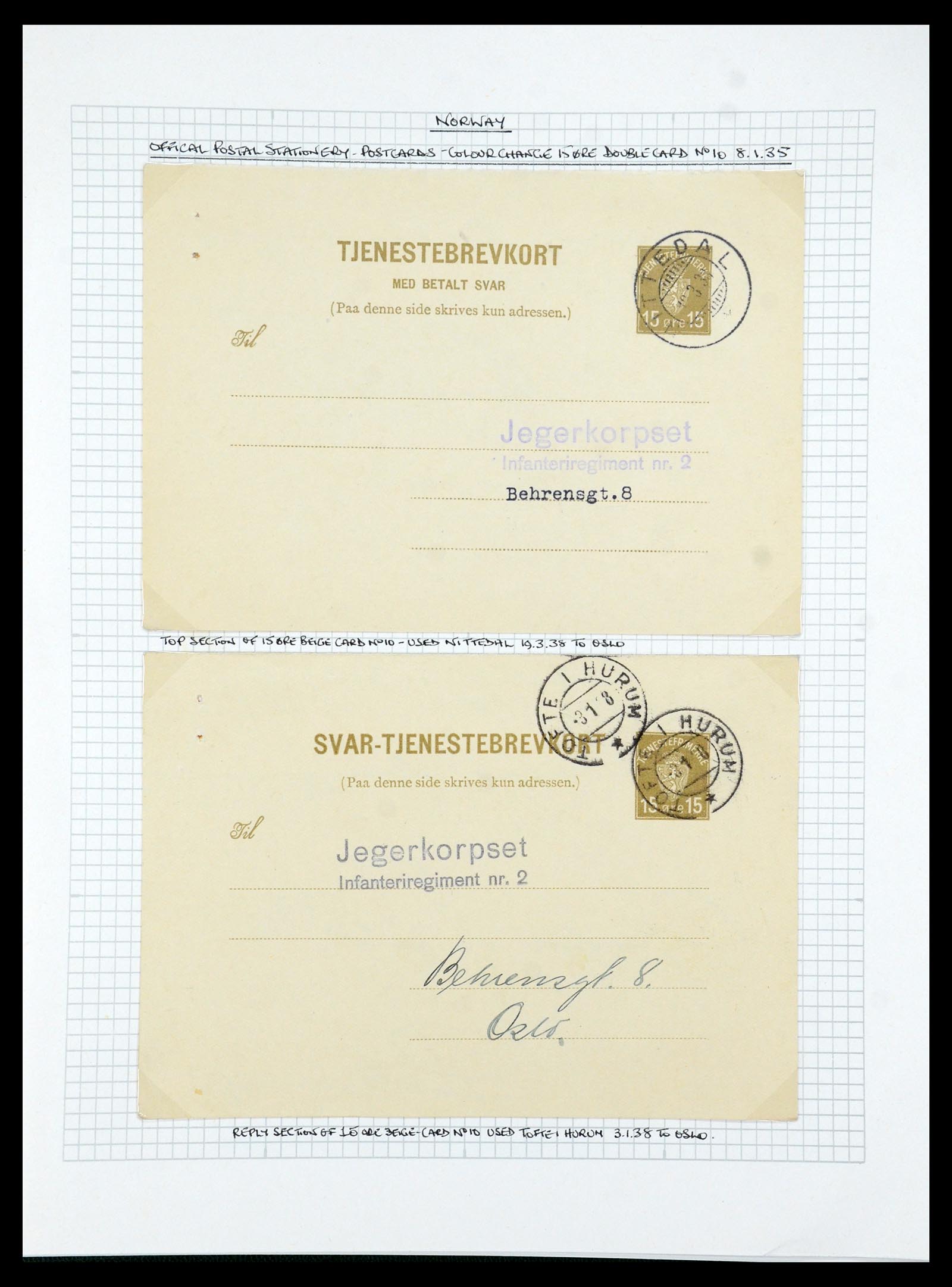 35667 246 - Postzegelverzameling 35667 Noorwegen dienst 1849-1982.