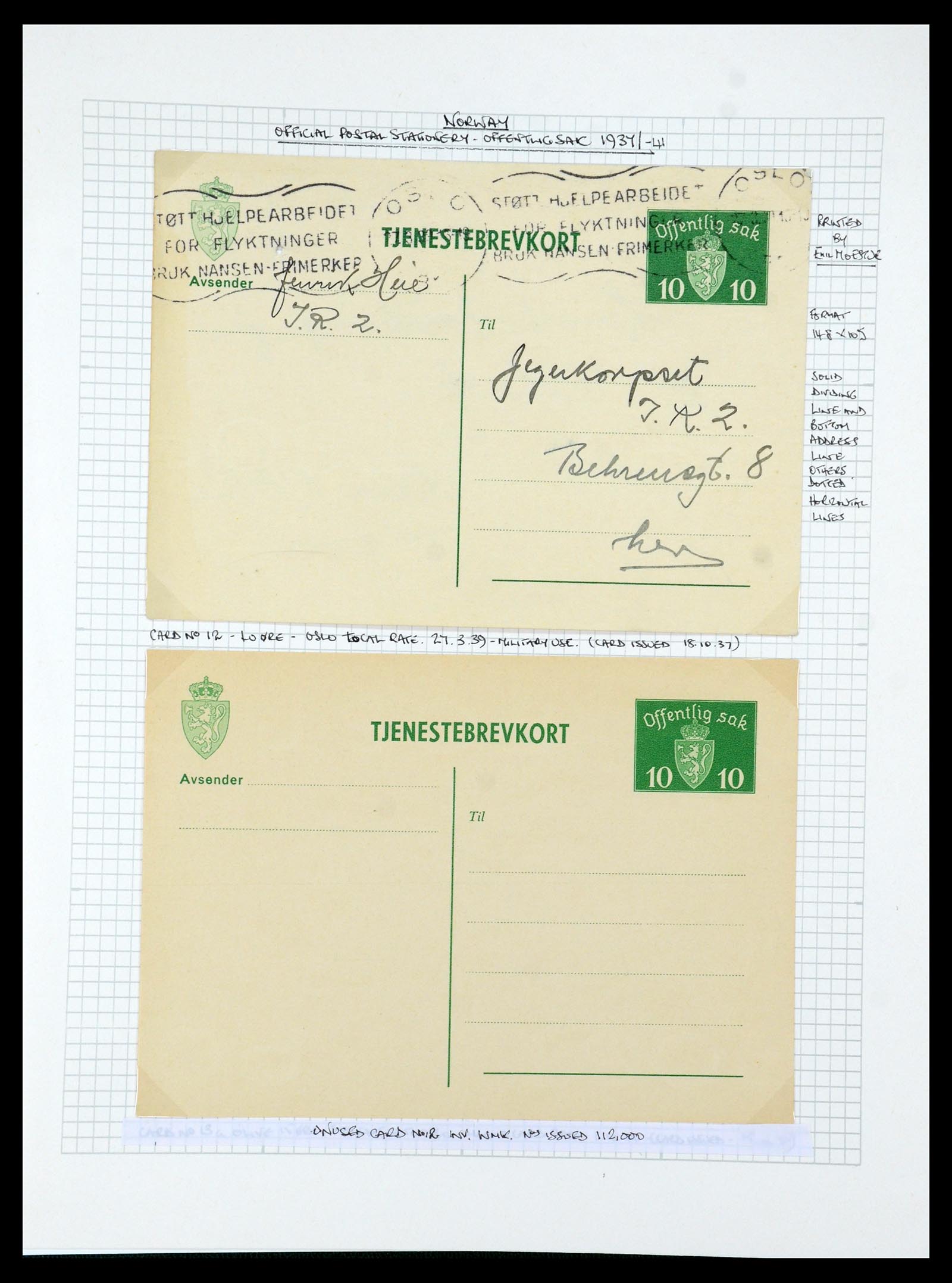 35667 249 - Postzegelverzameling 35667 Noorwegen dienst 1849-1982.