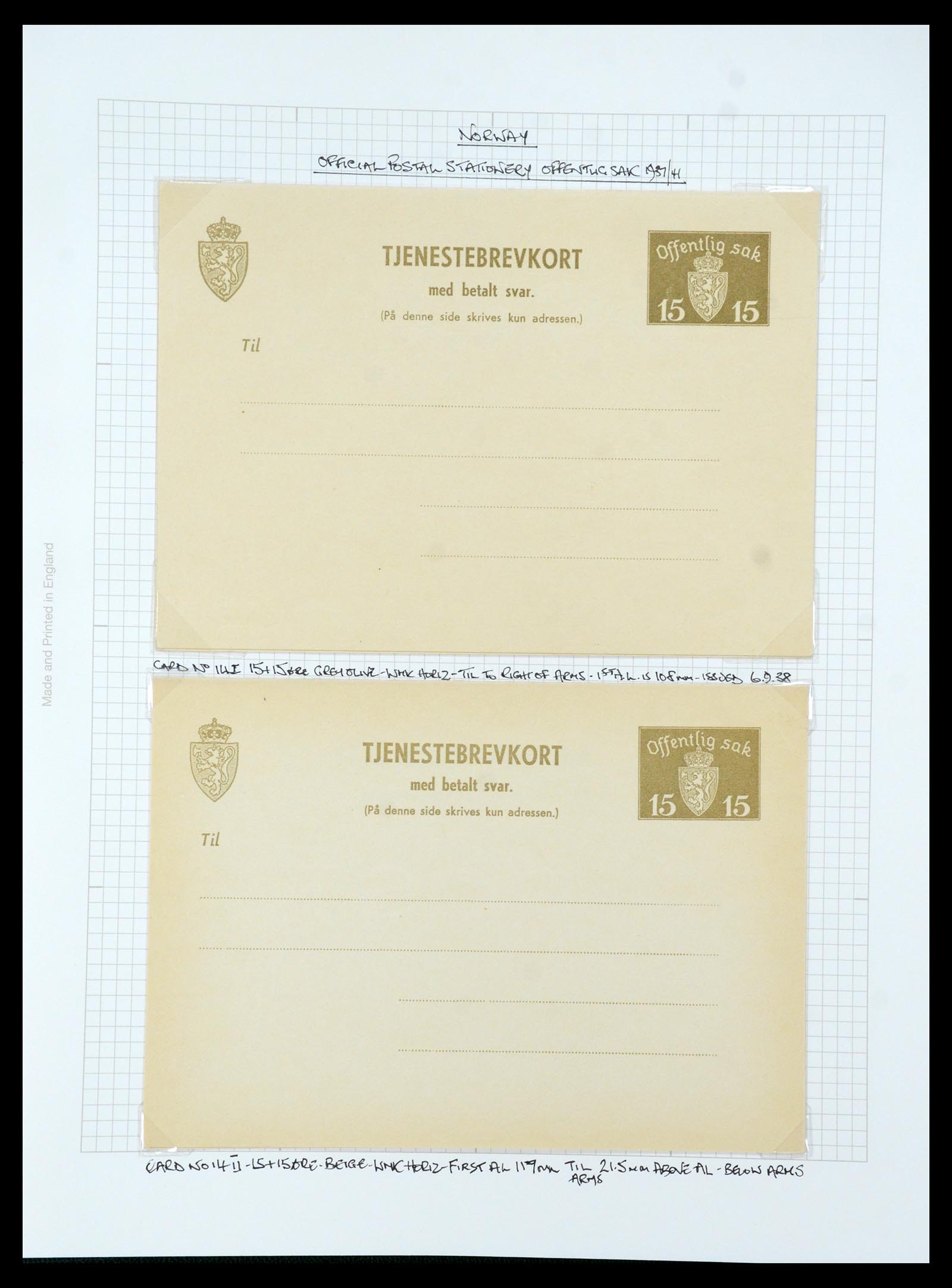 35667 251 - Postzegelverzameling 35667 Noorwegen dienst 1849-1982.