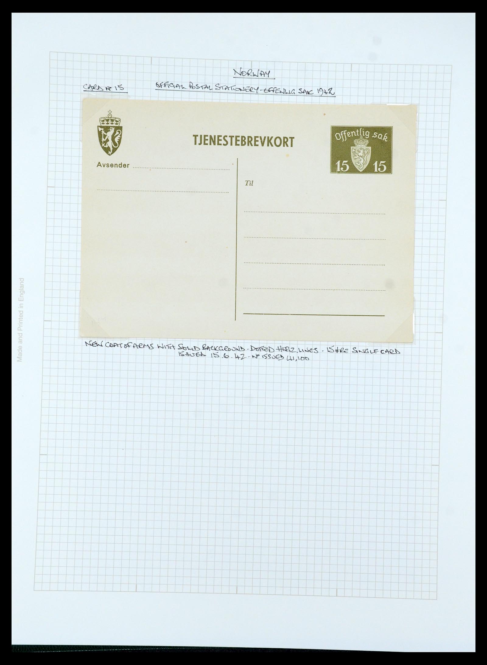 35667 252 - Postzegelverzameling 35667 Noorwegen dienst 1849-1982.