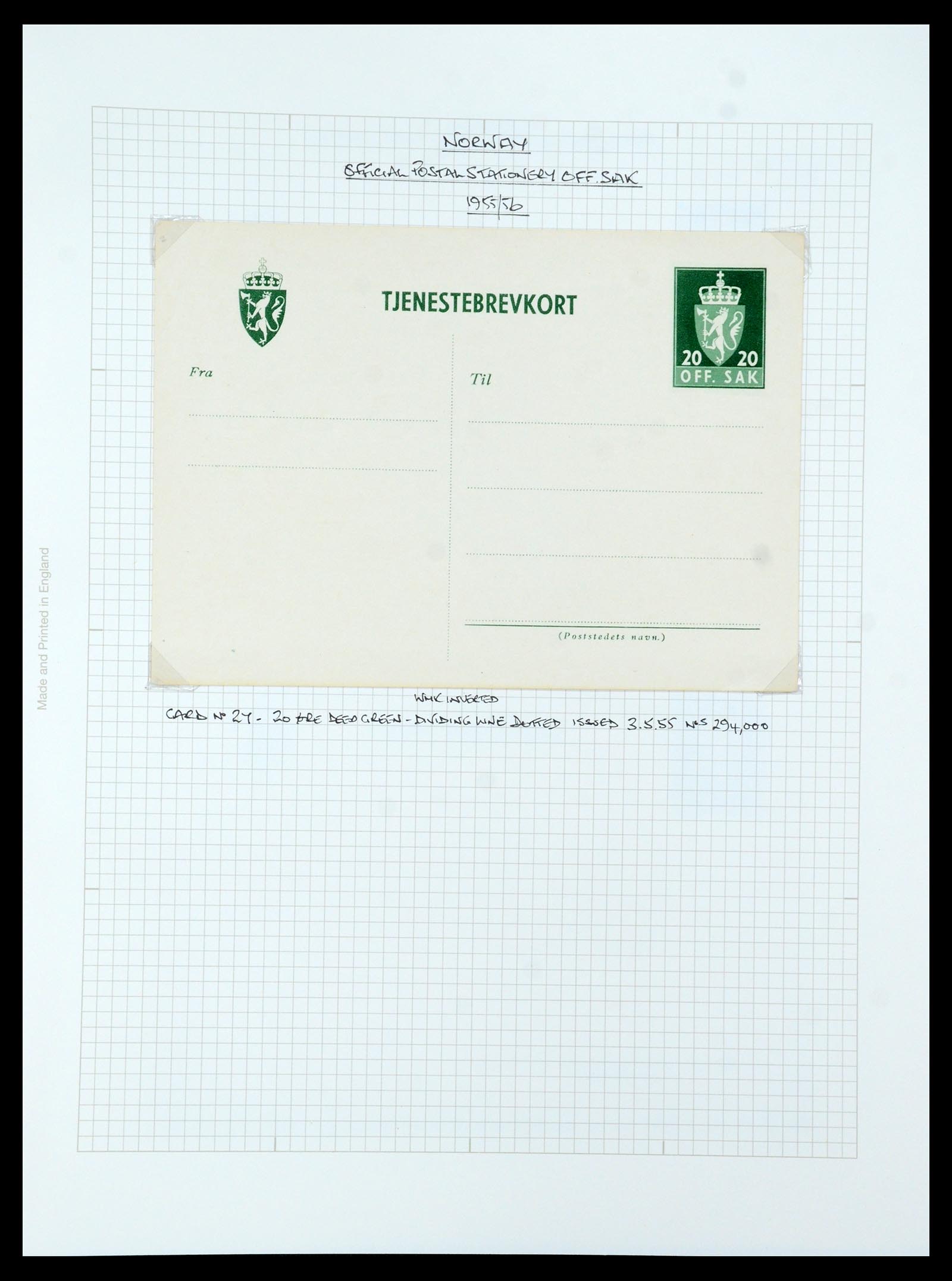 35667 260 - Postzegelverzameling 35667 Noorwegen dienst 1849-1982.