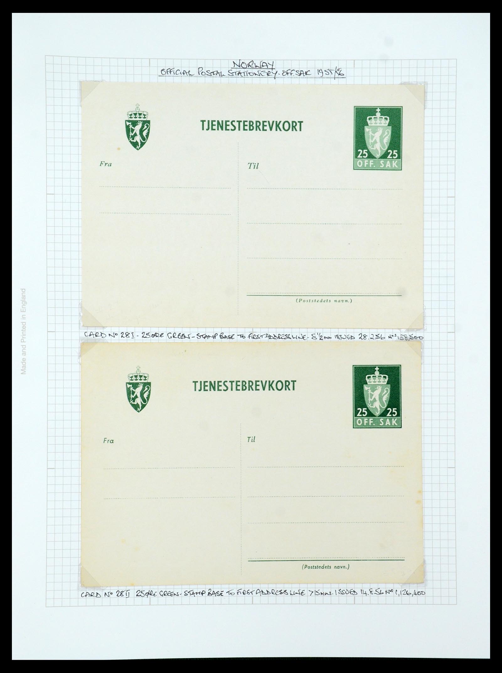 35667 261 - Postzegelverzameling 35667 Noorwegen dienst 1849-1982.