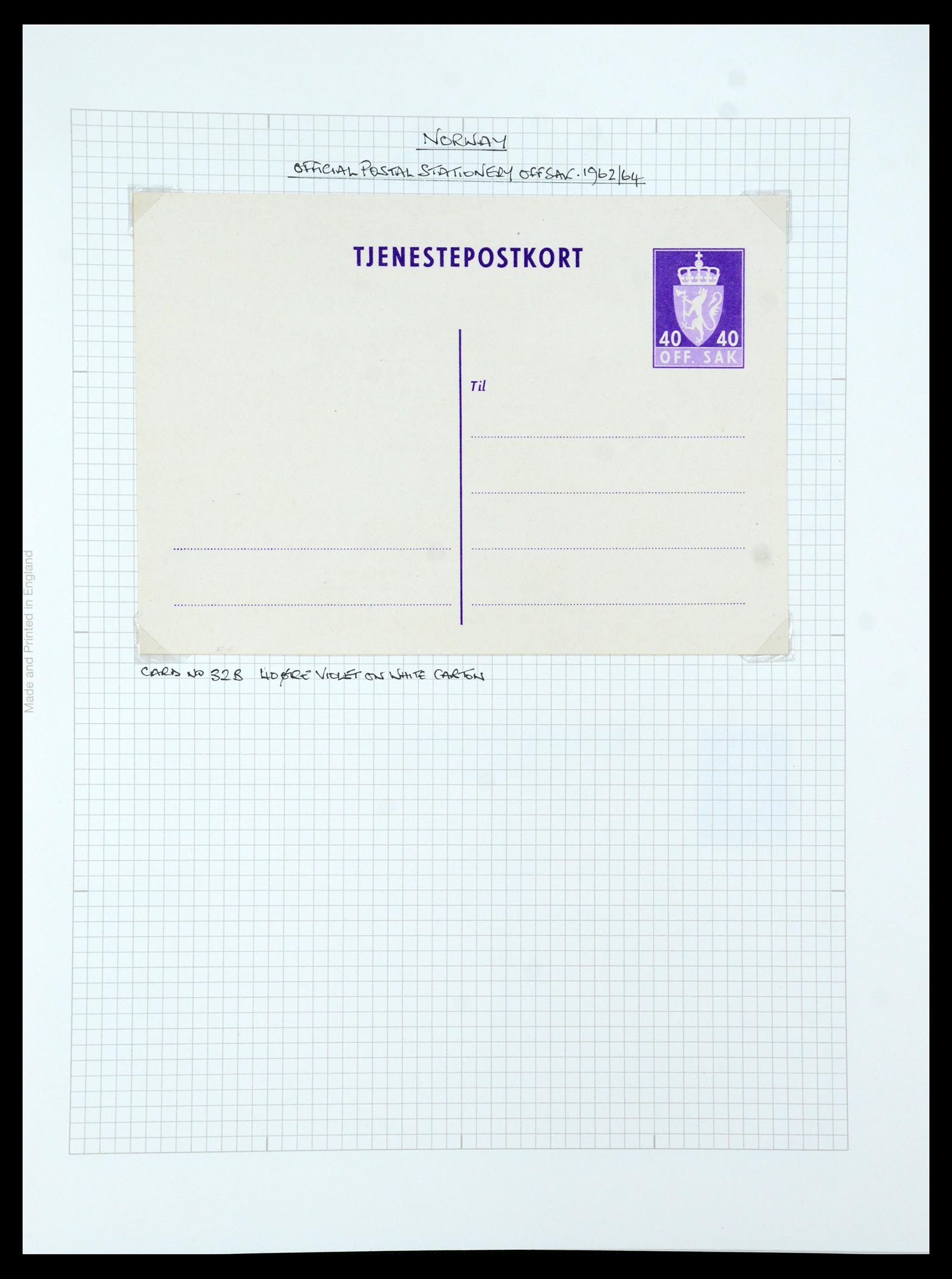 35667 265 - Postzegelverzameling 35667 Noorwegen dienst 1849-1982.