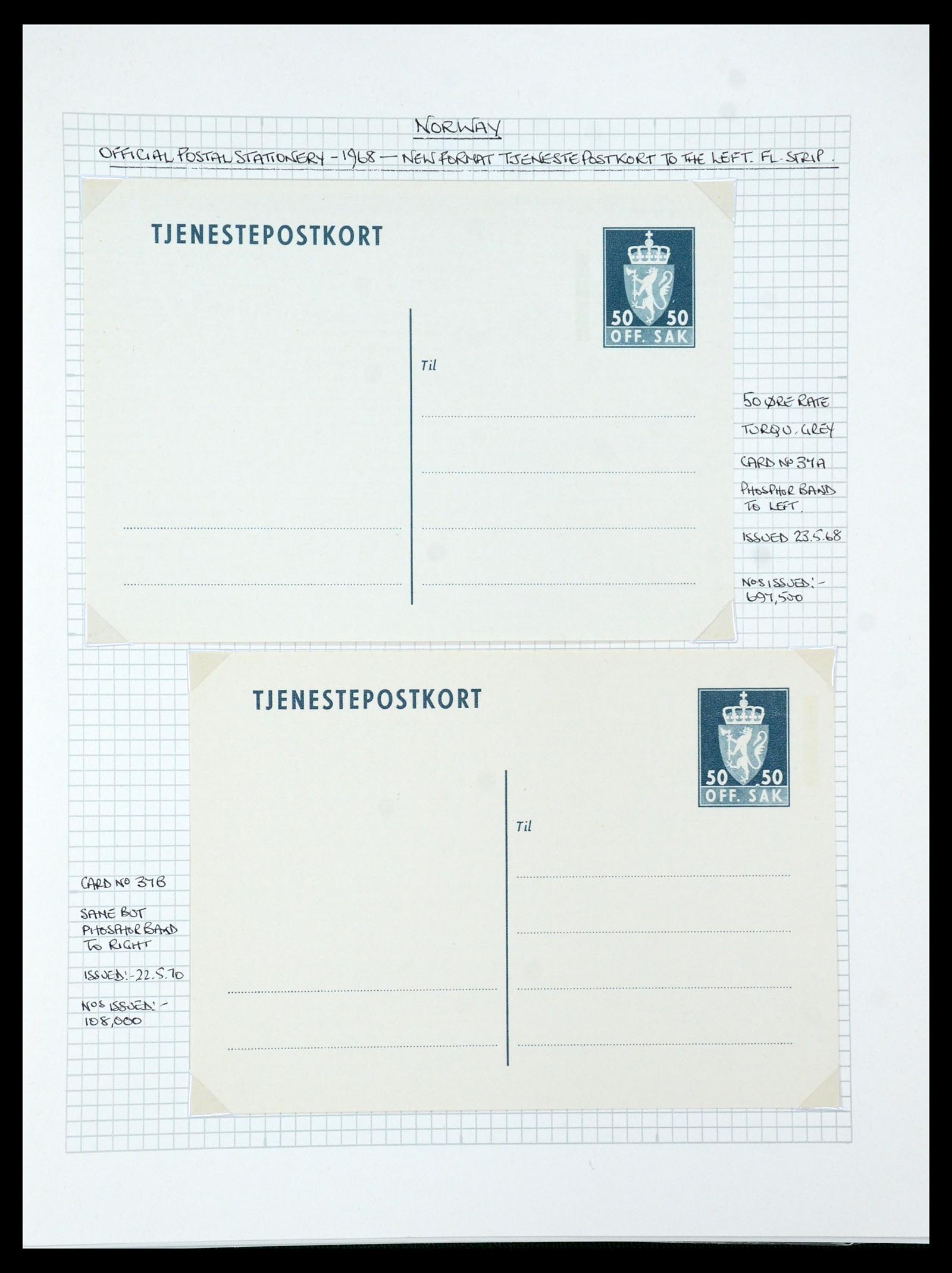 35667 268 - Postzegelverzameling 35667 Noorwegen dienst 1849-1982.