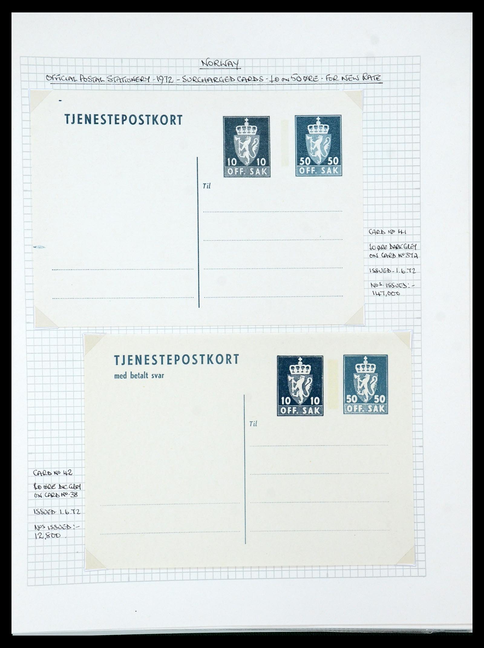 35667 271 - Postzegelverzameling 35667 Noorwegen dienst 1849-1982.