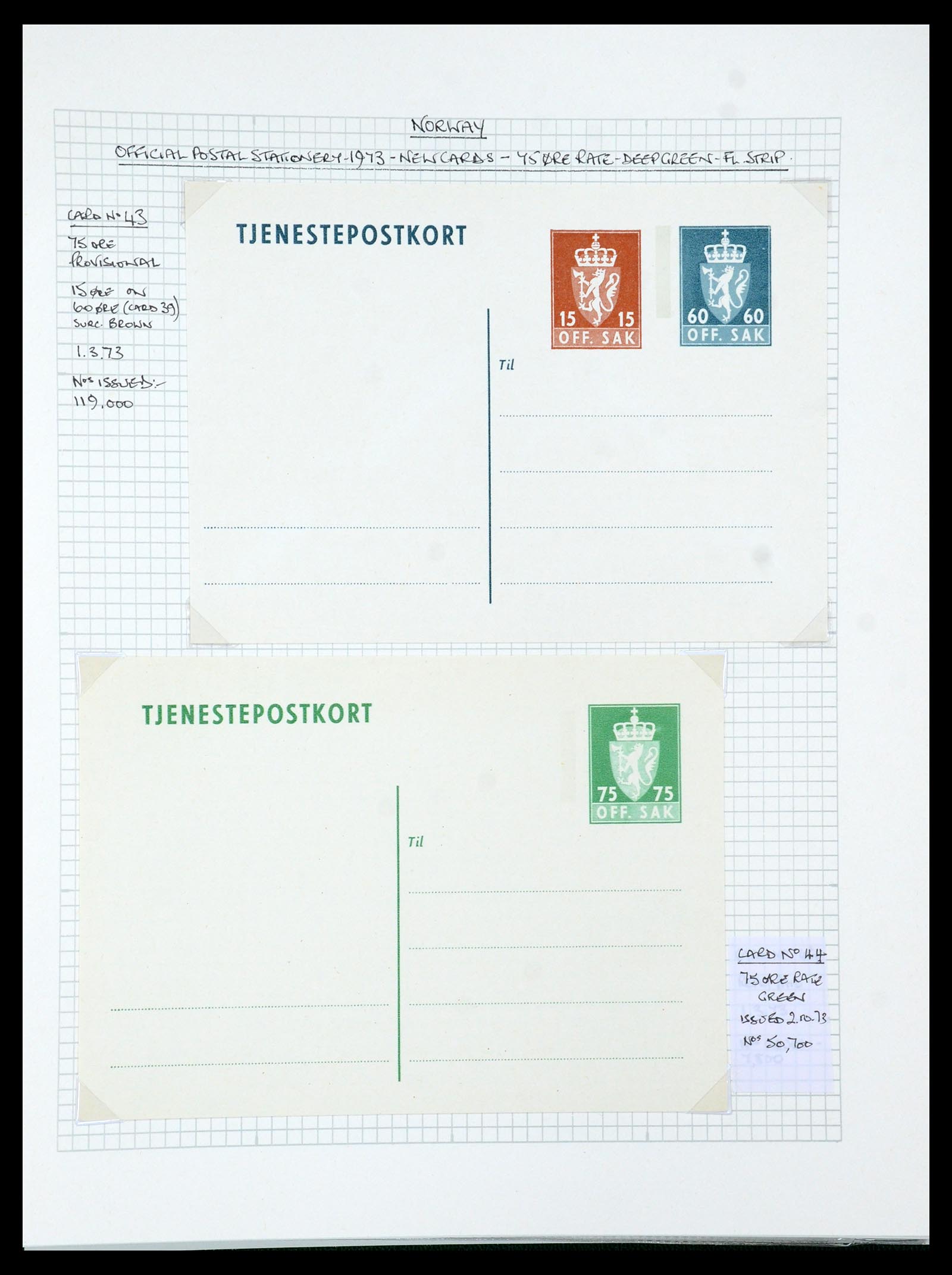 35667 272 - Postzegelverzameling 35667 Noorwegen dienst 1849-1982.