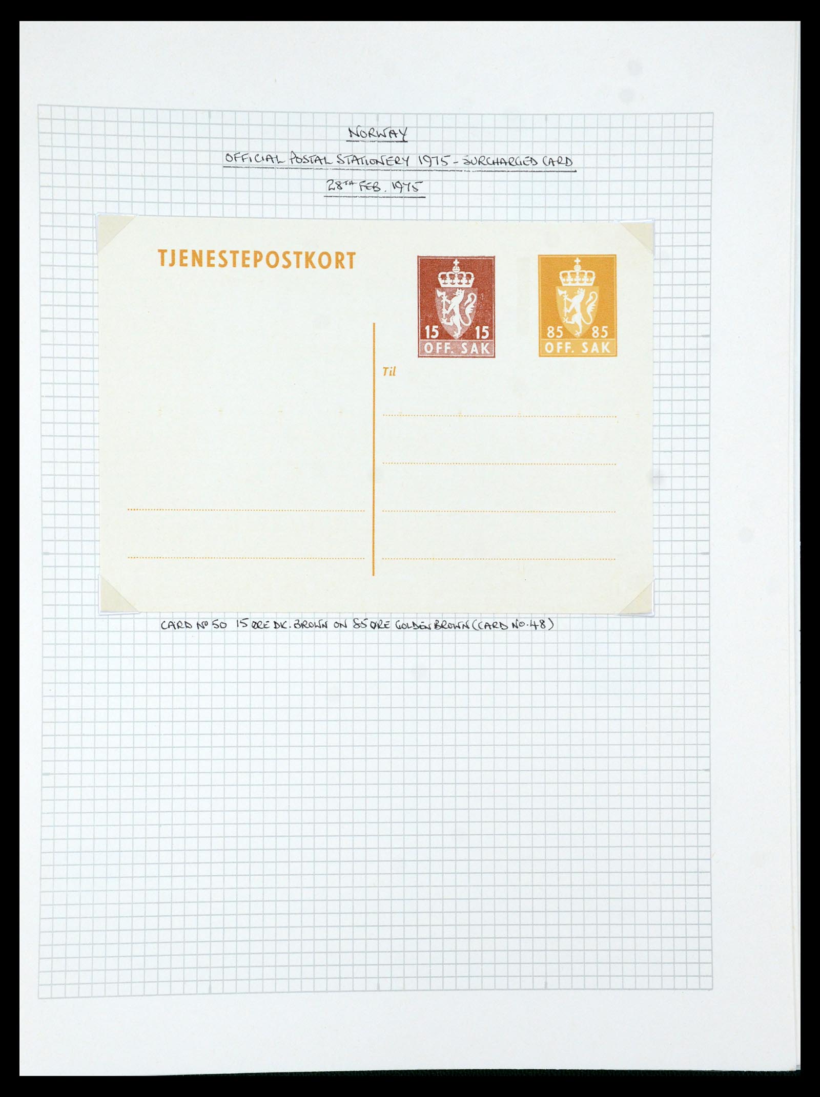 35667 276 - Postzegelverzameling 35667 Noorwegen dienst 1849-1982.
