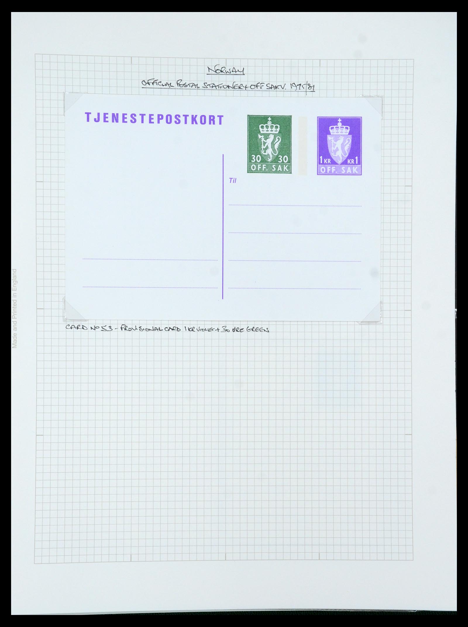 35667 278 - Postzegelverzameling 35667 Noorwegen dienst 1849-1982.