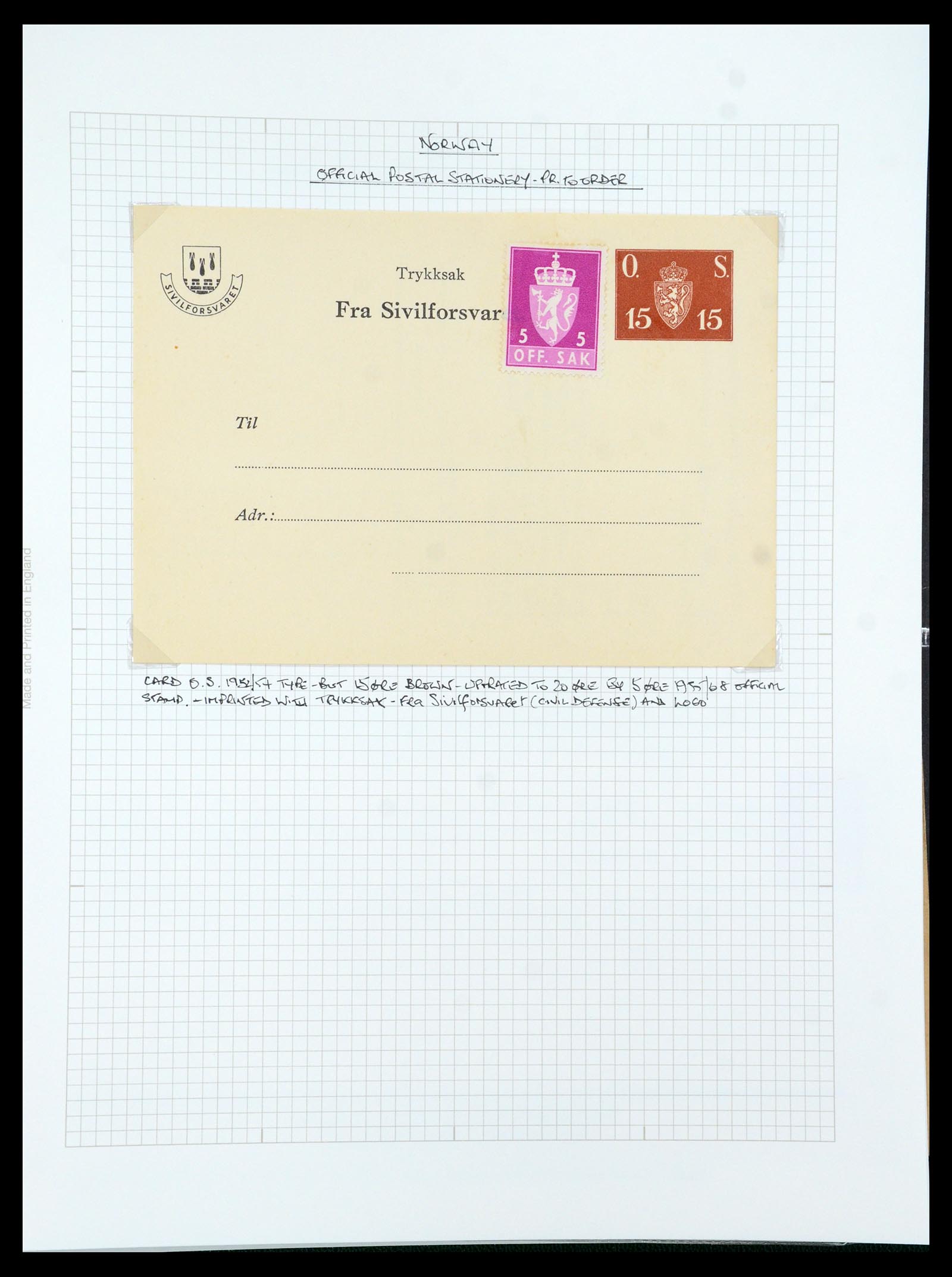 35667 281 - Postzegelverzameling 35667 Noorwegen dienst 1849-1982.