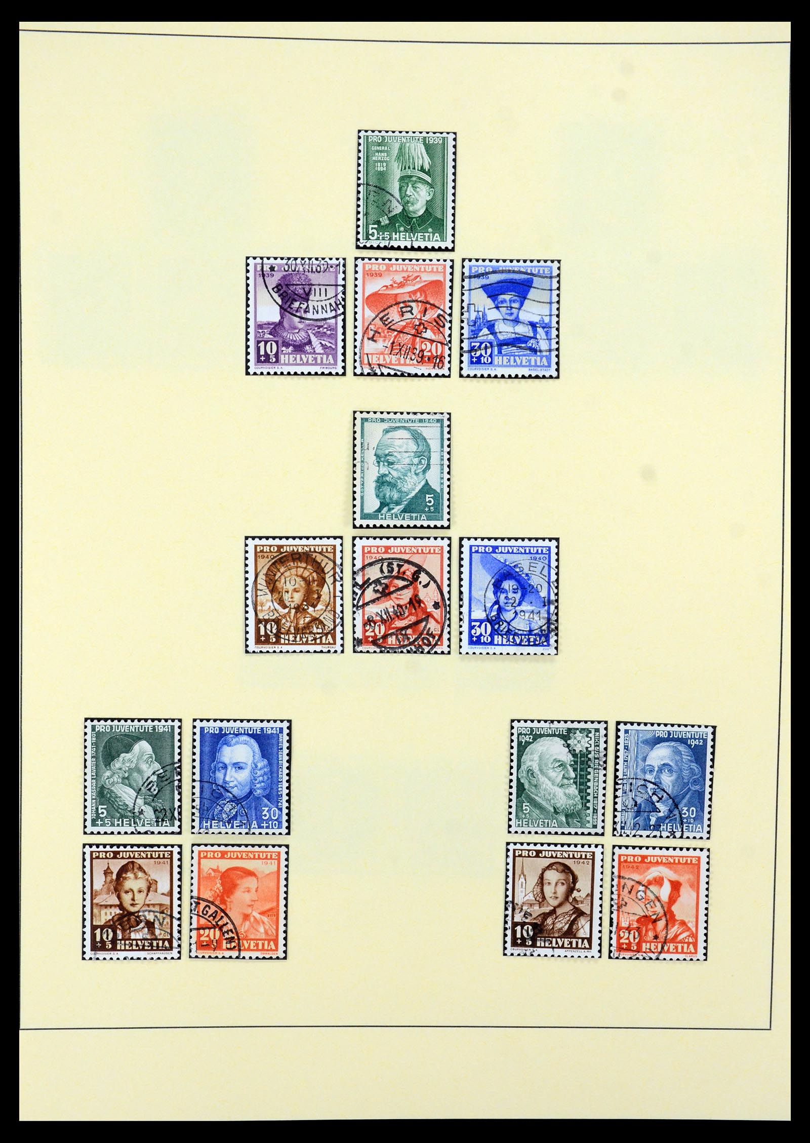 35668 006 - Stamp Collection 35668 Switzerland Pro Juventute and Pro Patria 1910-197