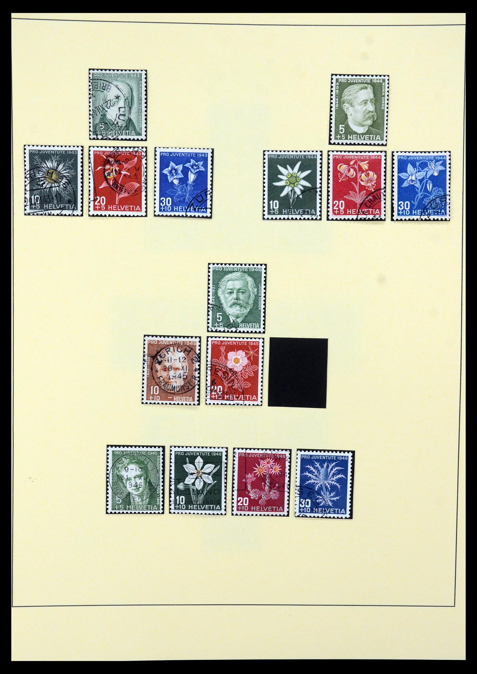 35668 007 - Stamp Collection 35668 Switzerland Pro Juventute and Pro Patria 1910-197