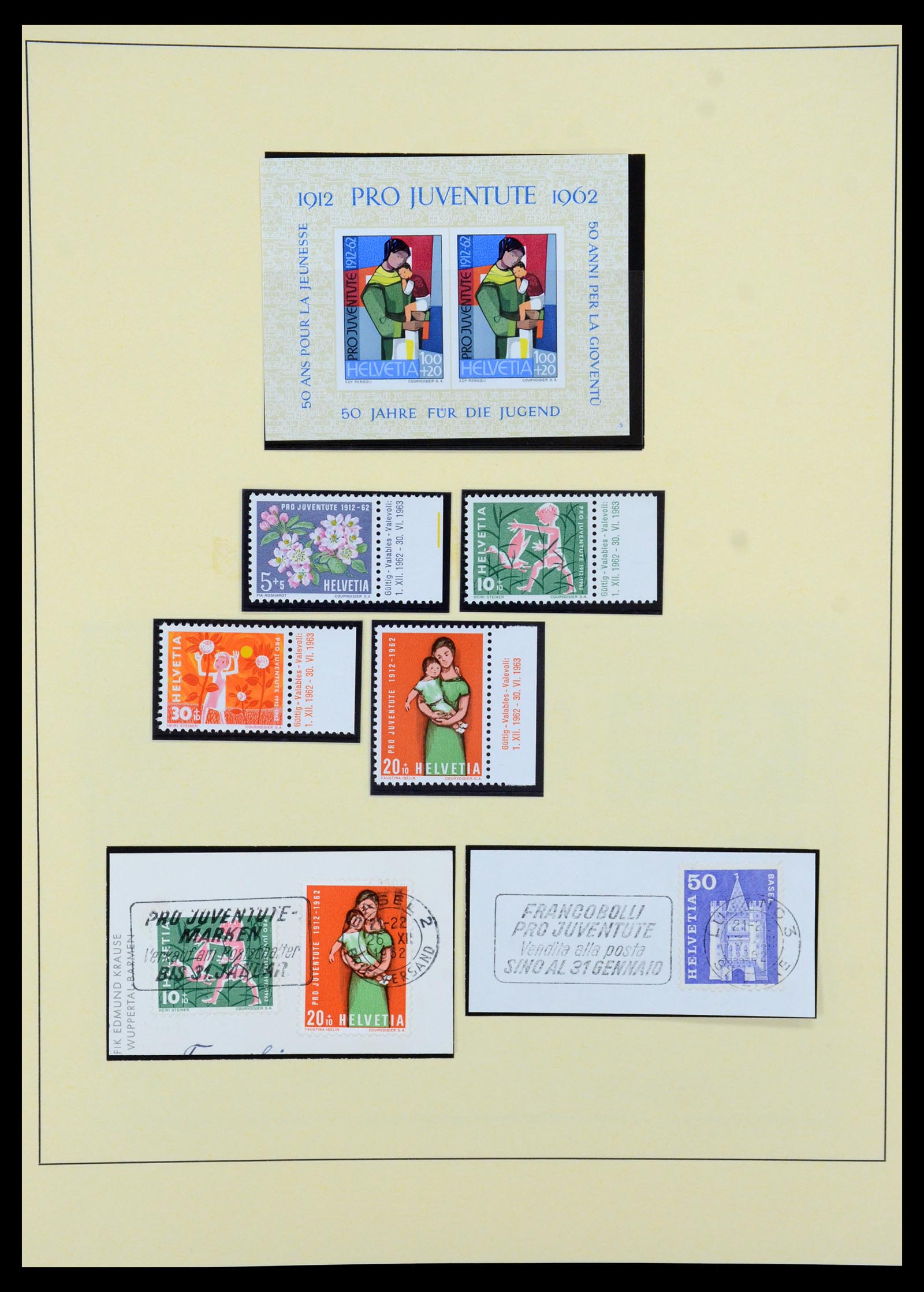 35668 019 - Stamp Collection 35668 Switzerland Pro Juventute and Pro Patria 1910-197