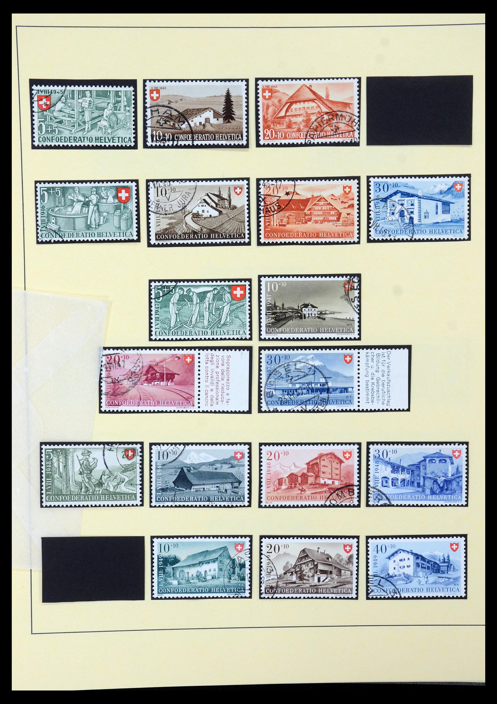 35668 043 - Stamp Collection 35668 Switzerland Pro Juventute and Pro Patria 1910-197