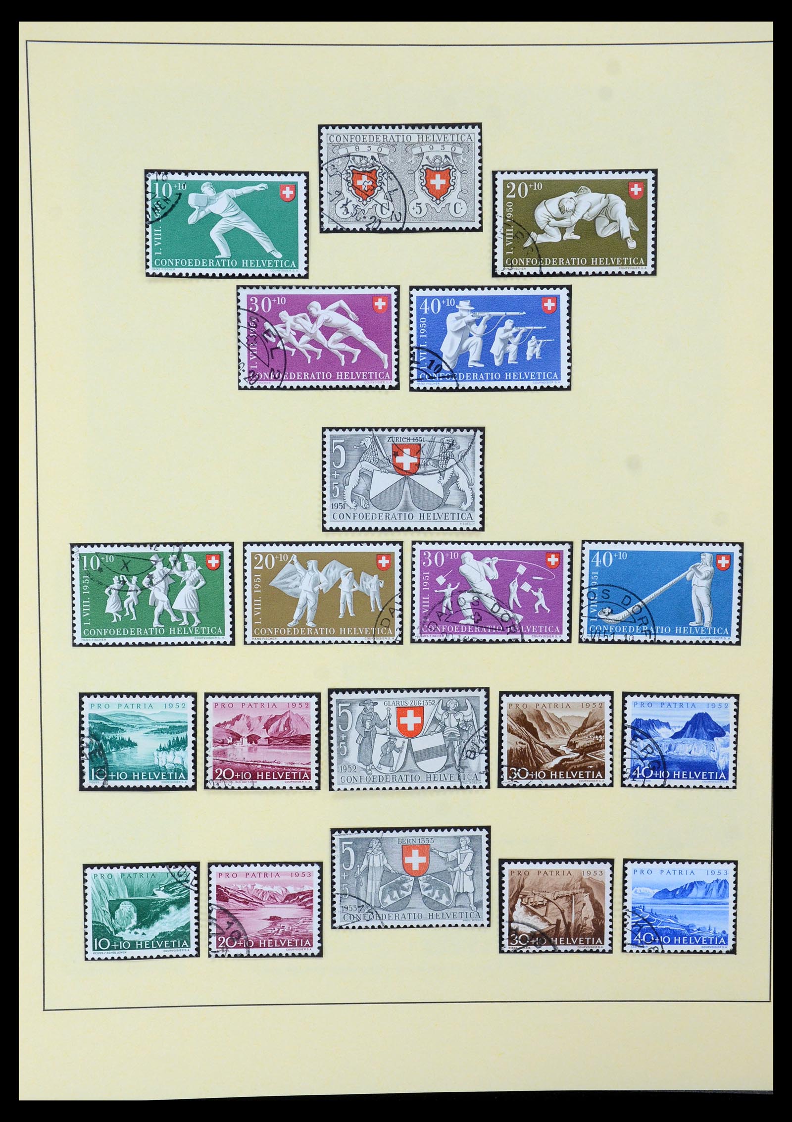 35668 044 - Stamp Collection 35668 Switzerland Pro Juventute and Pro Patria 1910-197